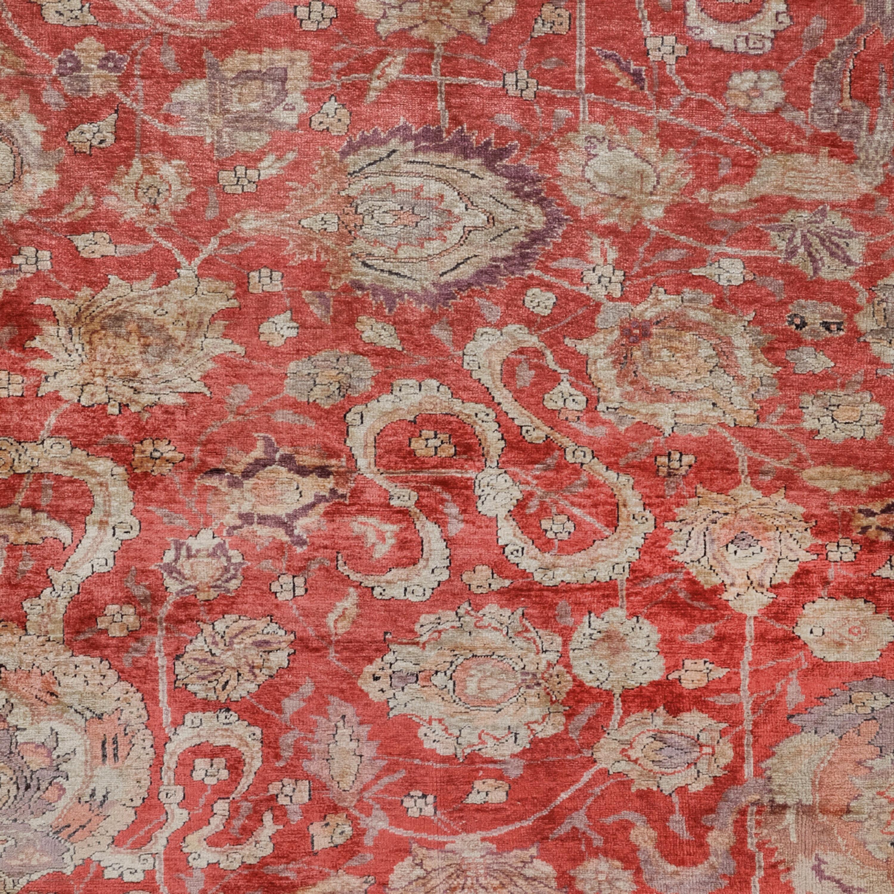 Turkish Antique Kayseri Silk Rug - Late 19th Century Anatolian Silk Rug, Silk Rug For Sale