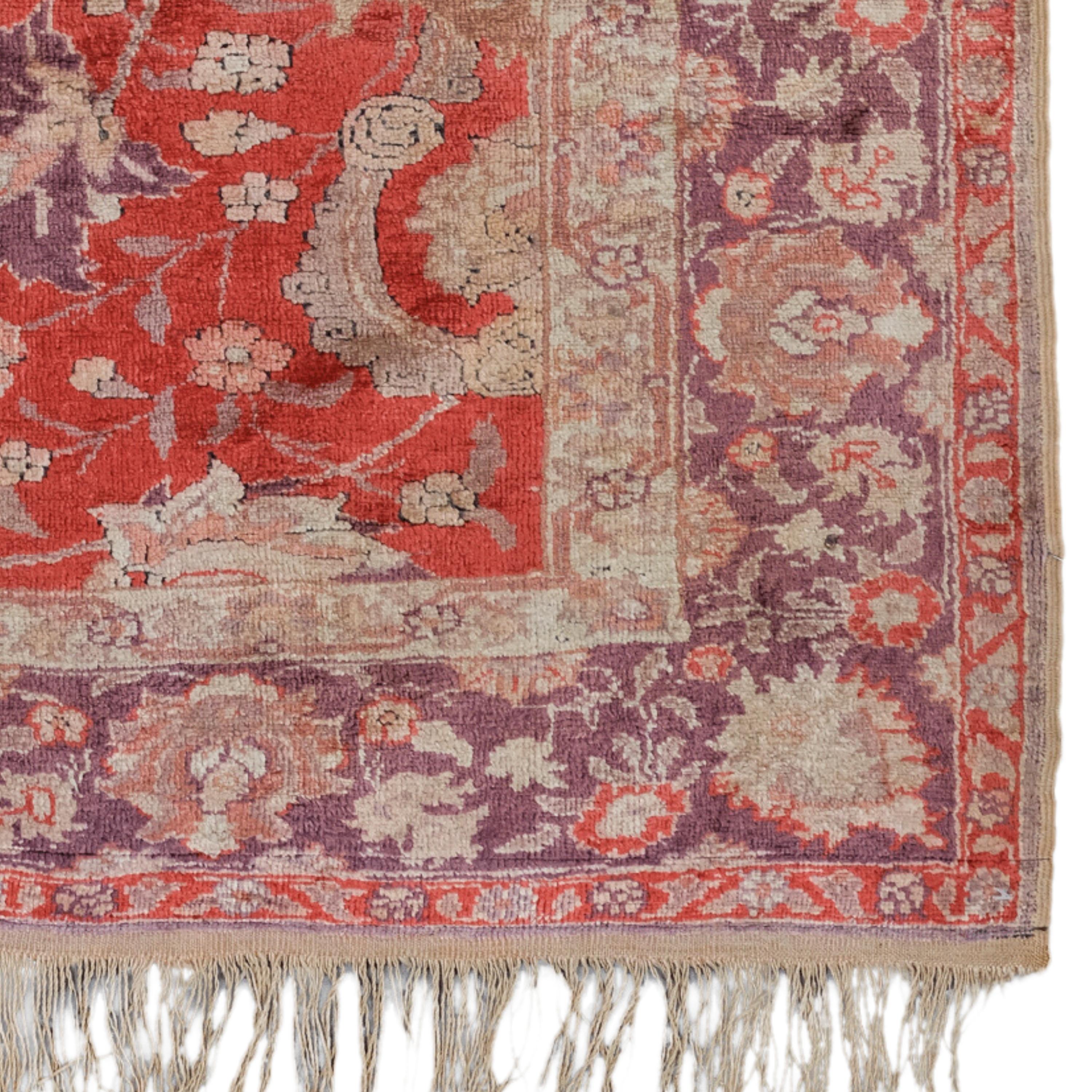 Antique Kayseri Silk Rug - Late 19th Century Anatolian Silk Rug, Silk Rug For Sale 1