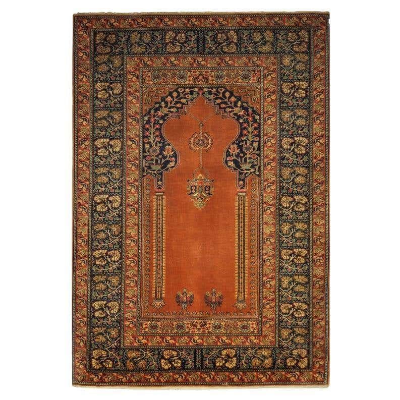 Antique Kaysery Turkey Hand Knotted Wool Rug, circa 1950 For Sale 11