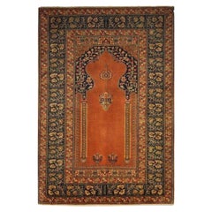 Tapis turc ancien Kaysery en laine noue  la main, vers 1950
