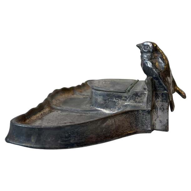 Antique Kayserzinn Pewter Inkwell with Lovebirds, German, 1910s For ...