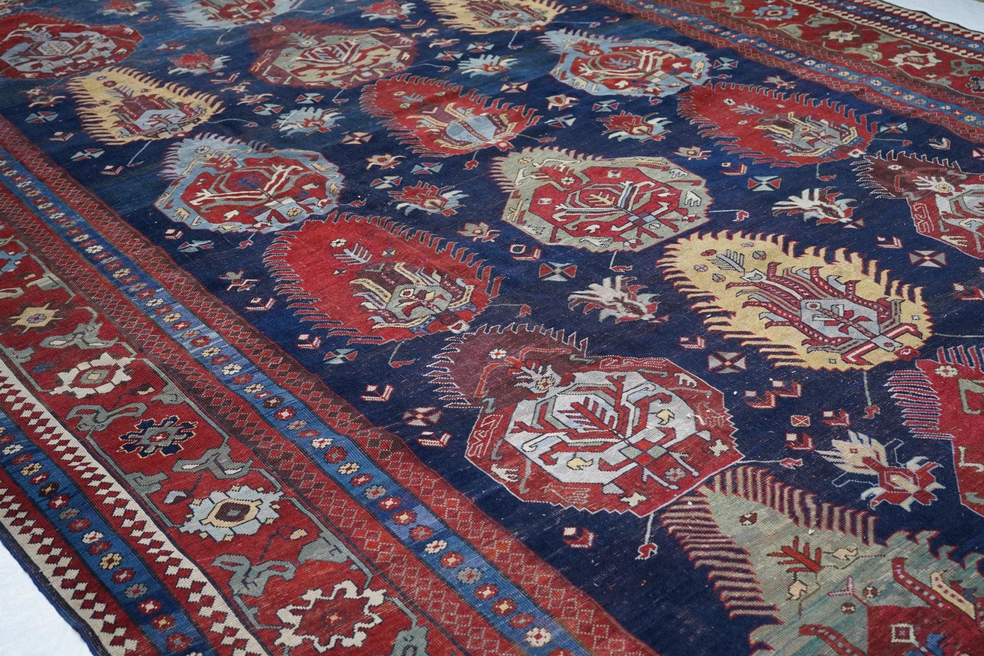 Annodato a mano Antico Kazak/Azarbayjan  Tappeto 10'6'' x 17'8'' in vendita