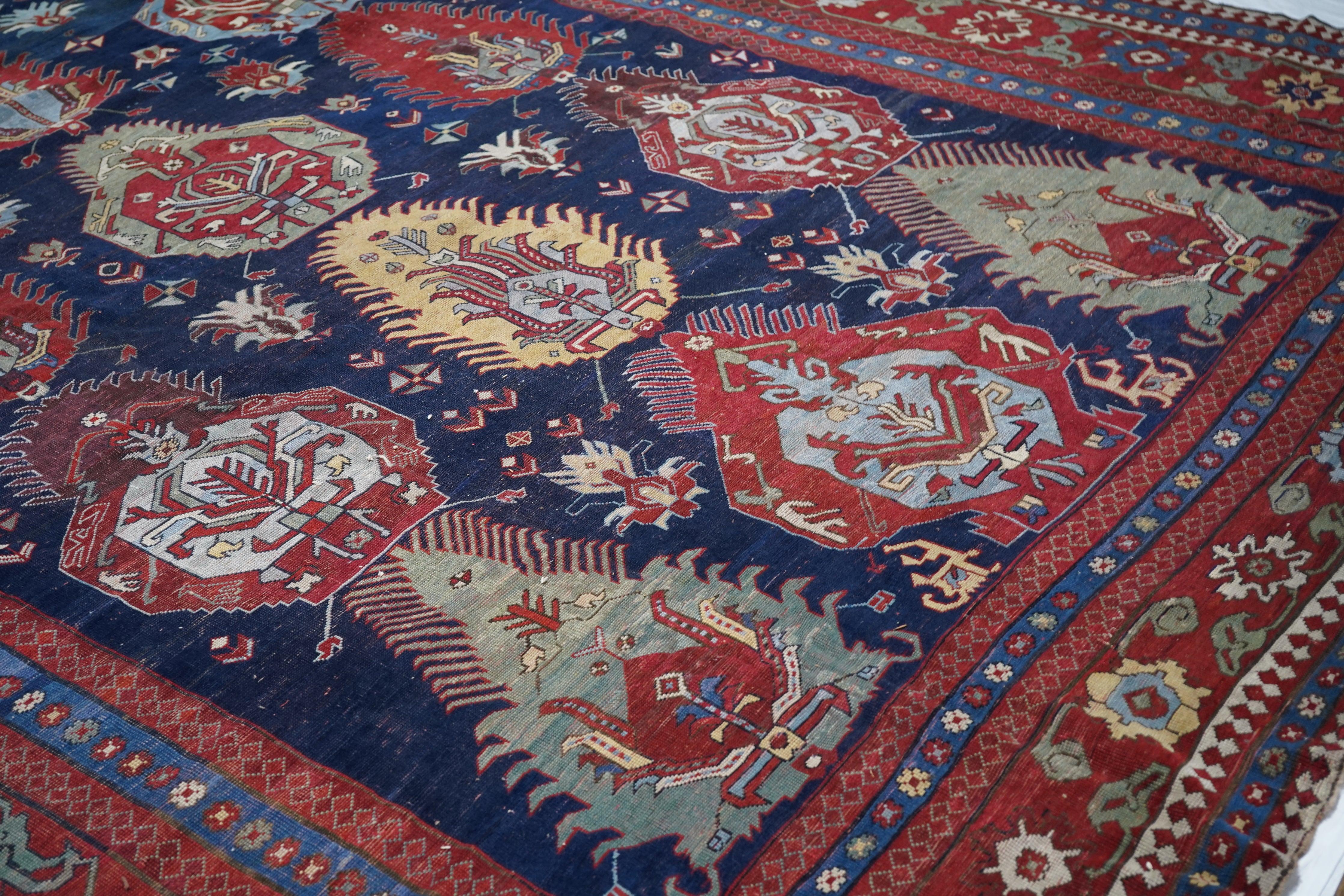 Lana Antico Kazak/Azarbayjan  Tappeto 10'6'' x 17'8'' in vendita