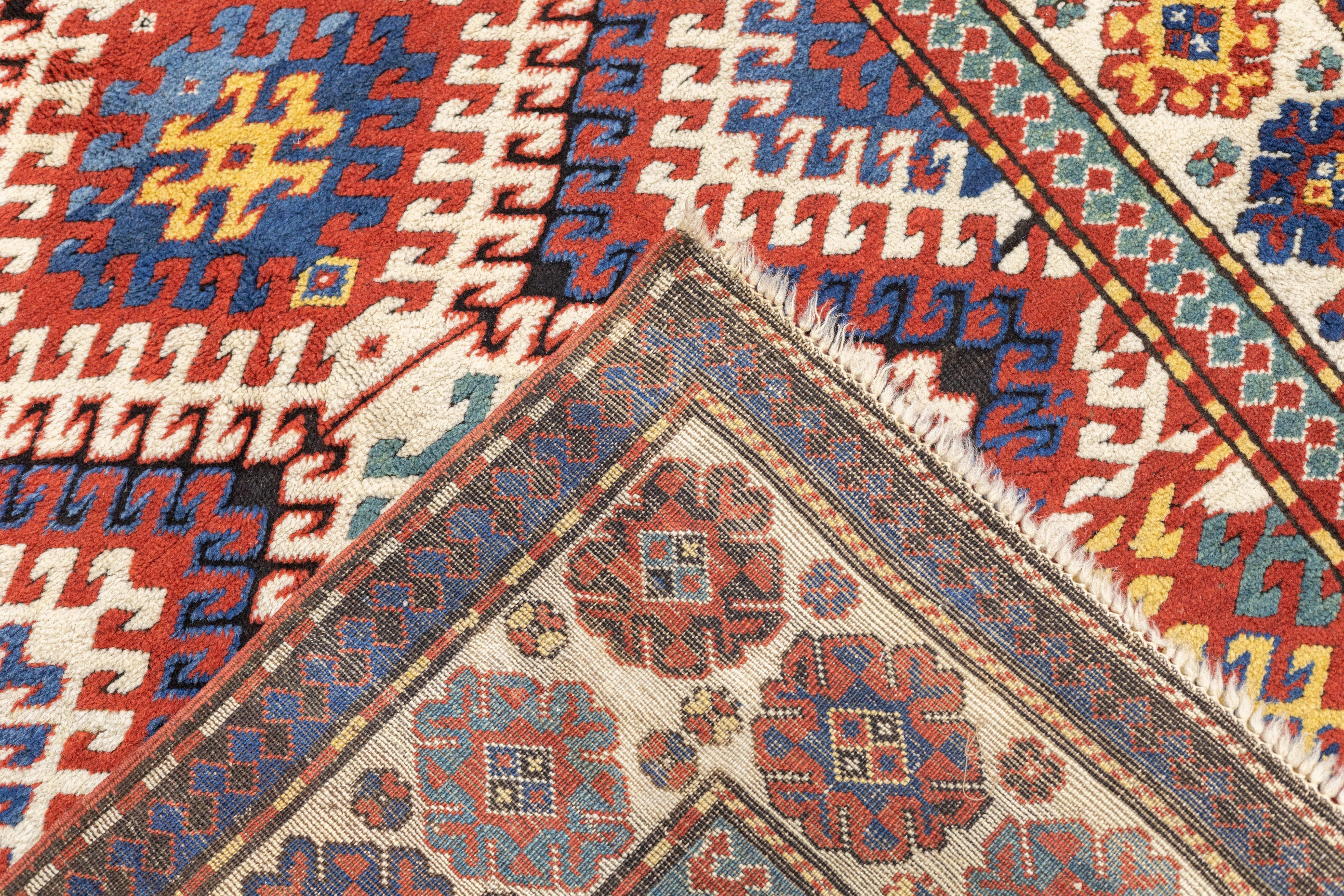 Tappeto antico Kazak Borcholo 4'10'' x 8'8'' in vendita 4