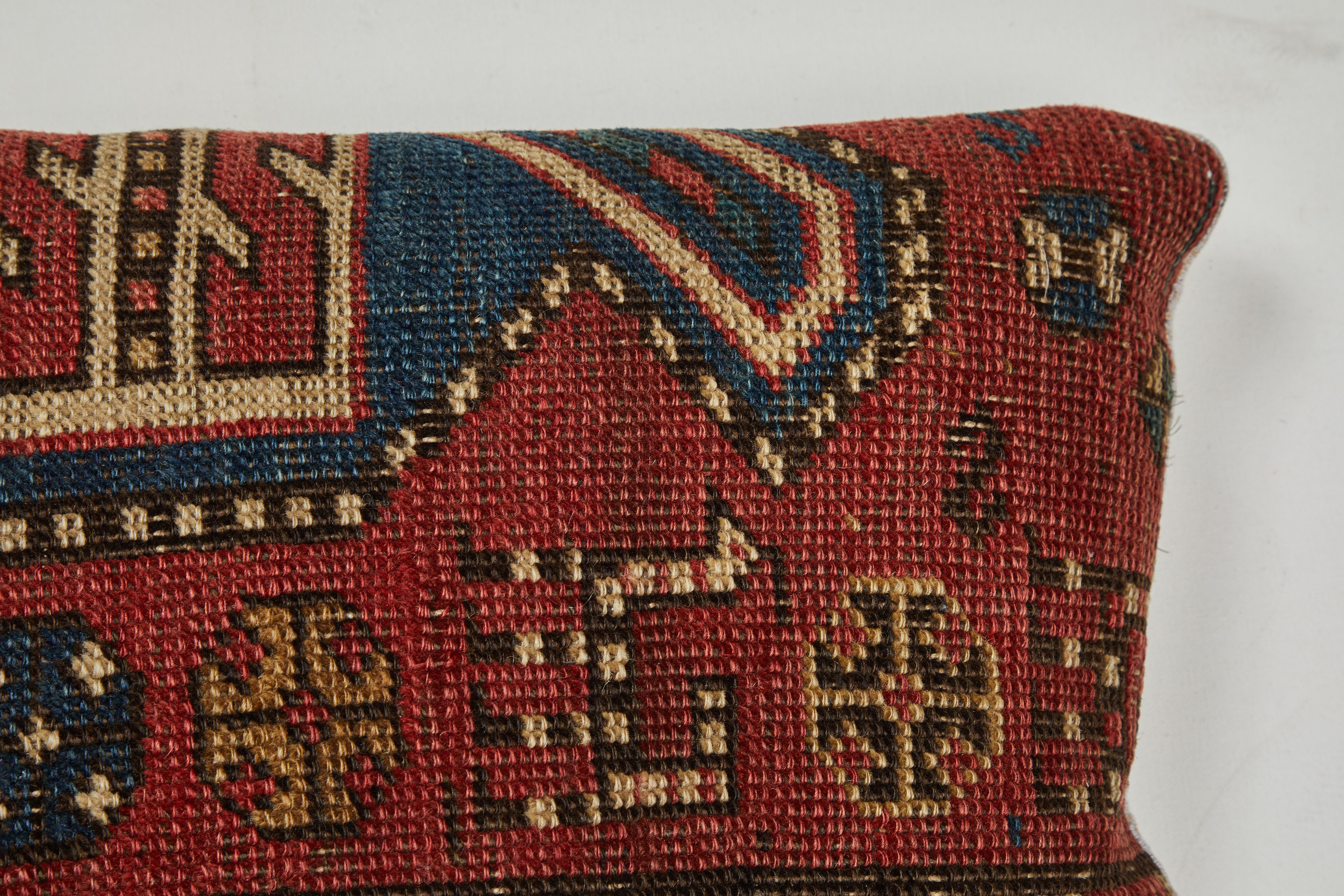 Afghan Antique Kazak Carpet Pillow For Sale