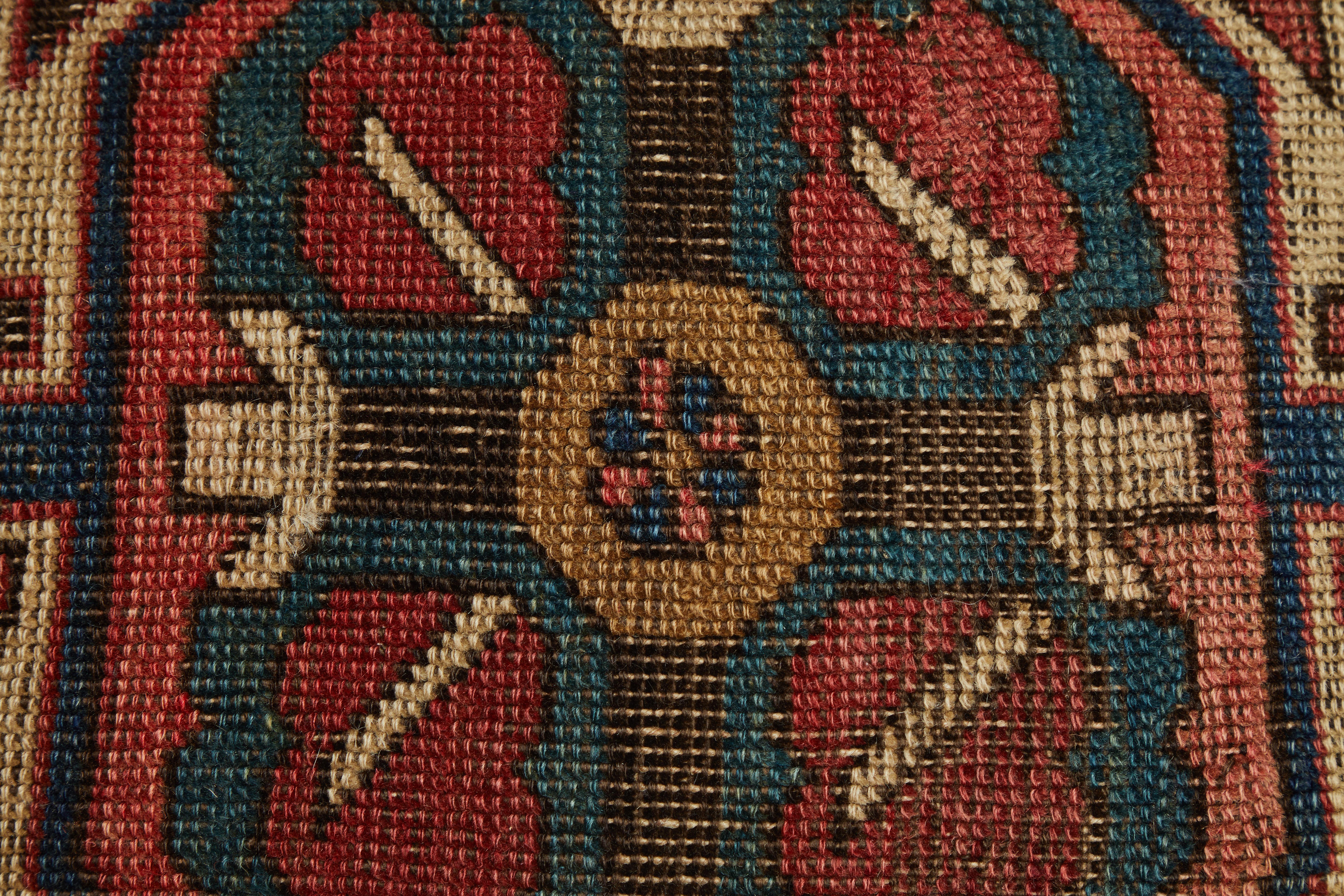 Afghan Antique Kazak Carpet Pillow For Sale