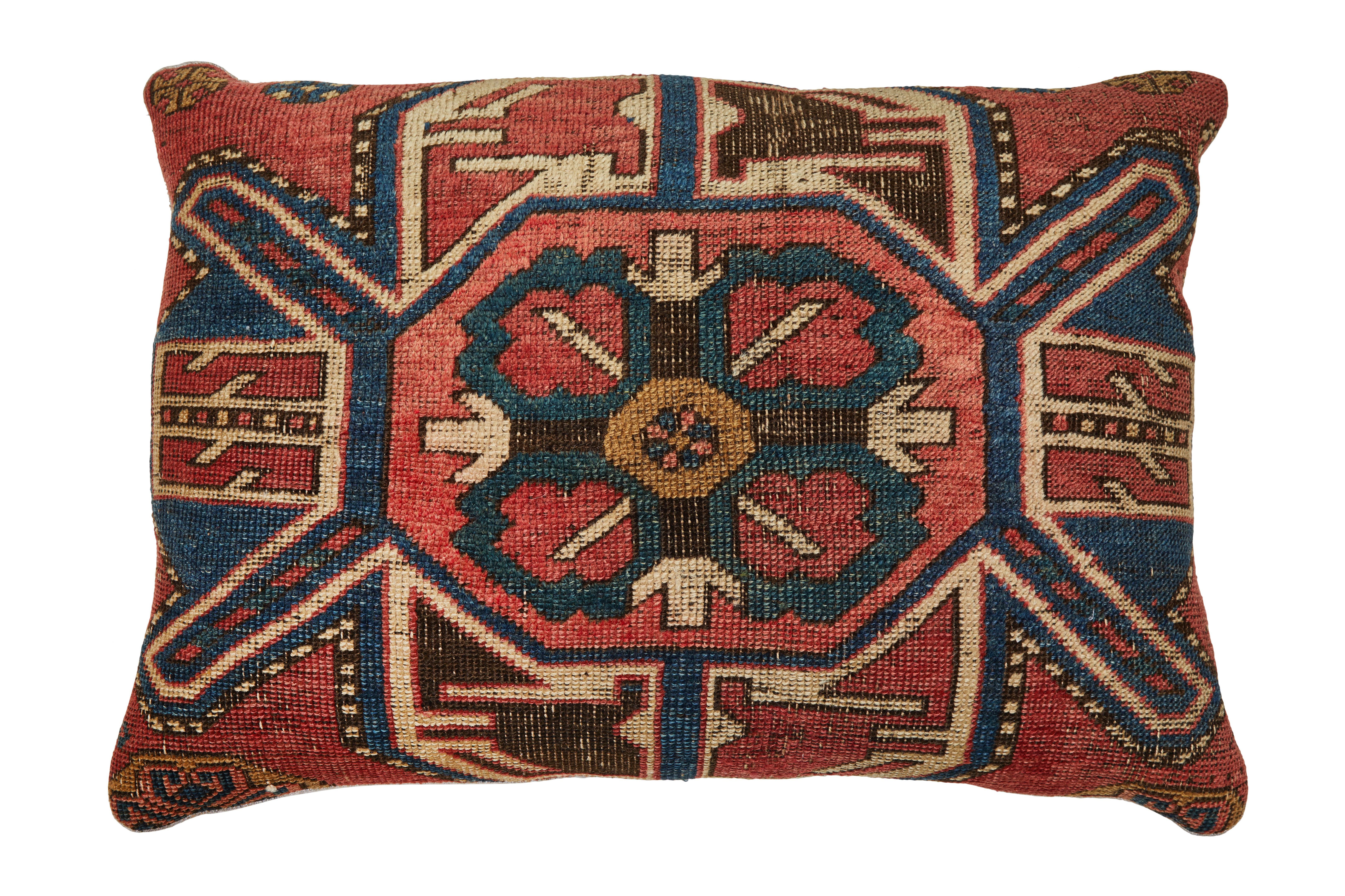 Antique Kazak Carpet Pillow In Good Condition For Sale In Los Angeles, CA