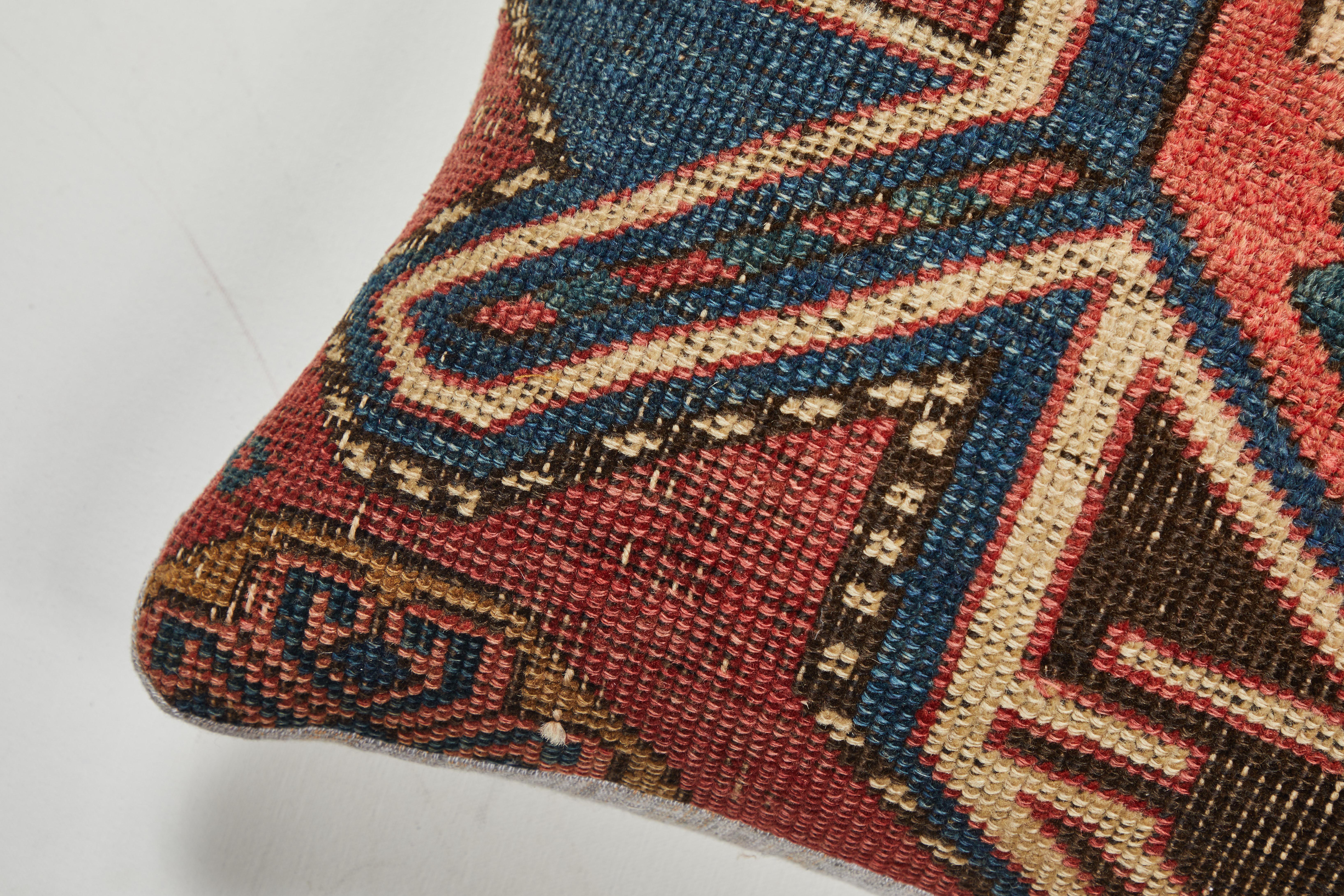 20th Century Antique Kazak Carpet Pillow For Sale