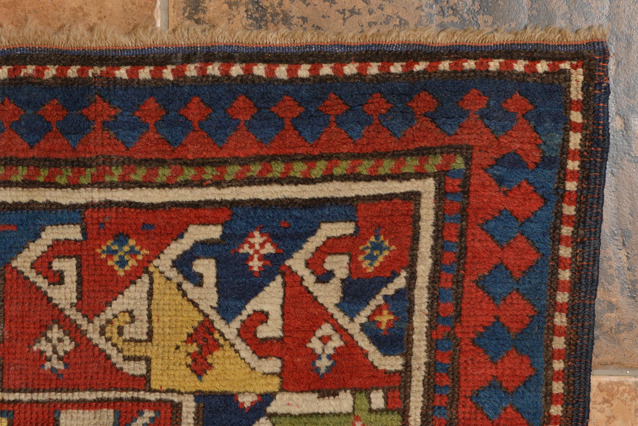 Late 19th Century  KAZAK Caucasian Carpet Cloudband for Collection For Sale