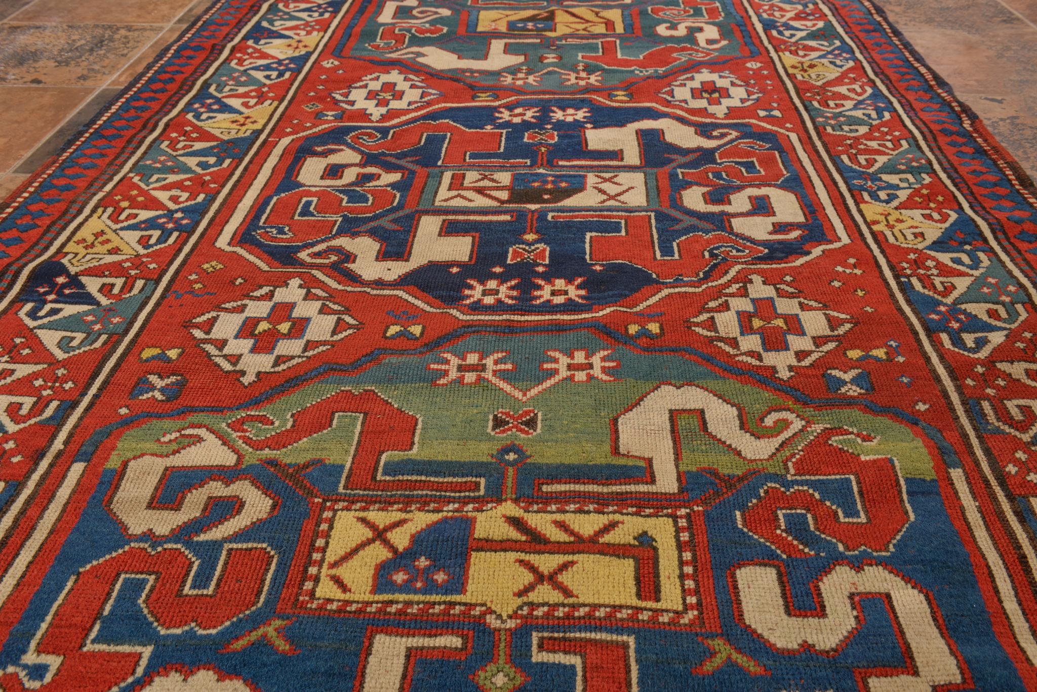  KAZAK Caucasian Carpet Cloudband for Collection For Sale 2