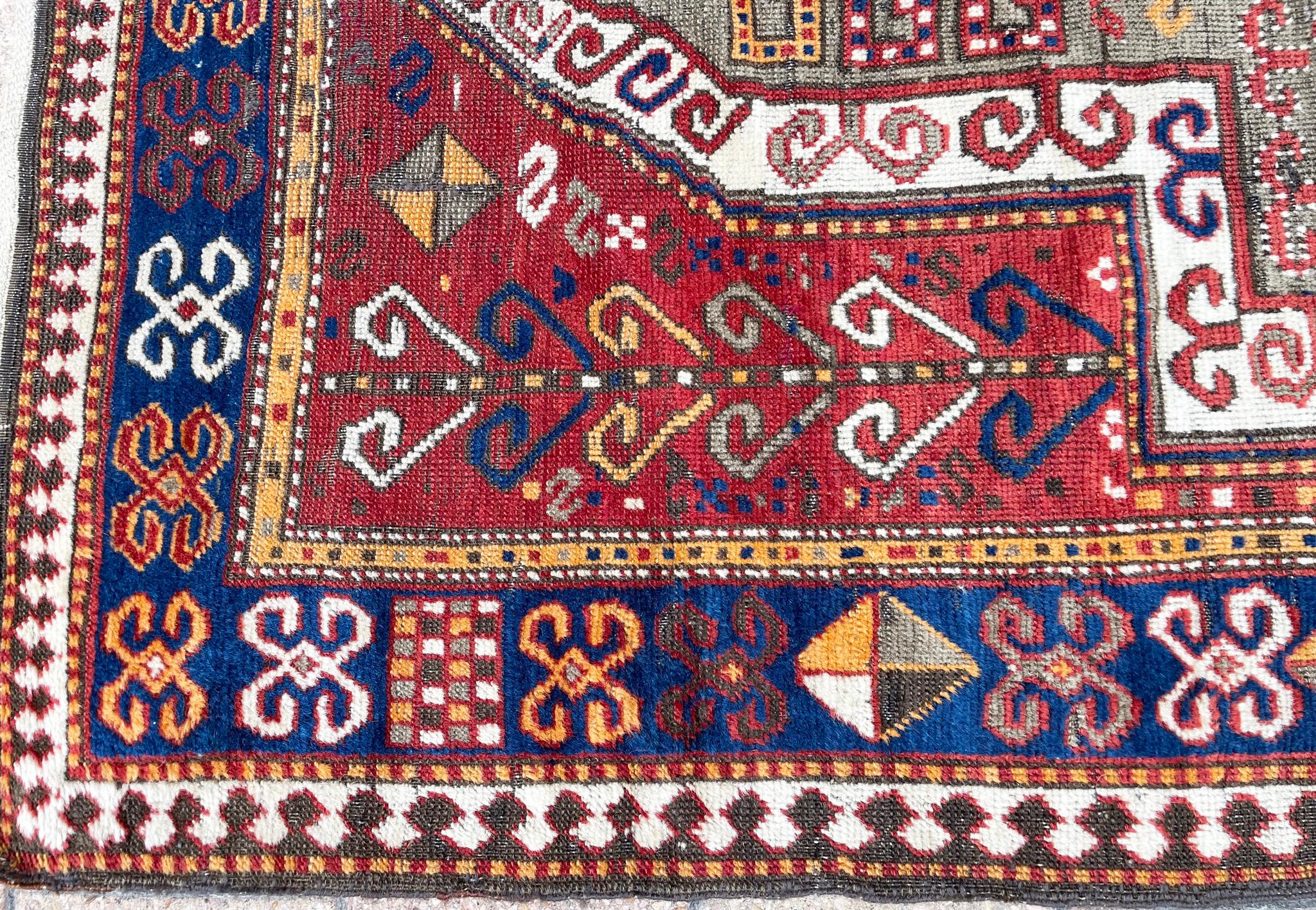 Hand-Knotted Antique Kazak/Caucasian Rug/Sewan Kazak 