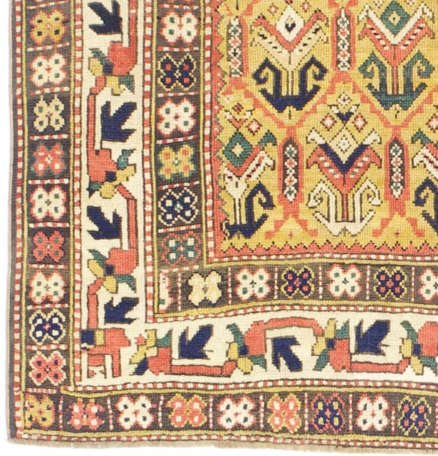 Alfombra antigua Kazak Ganjeh 4'1