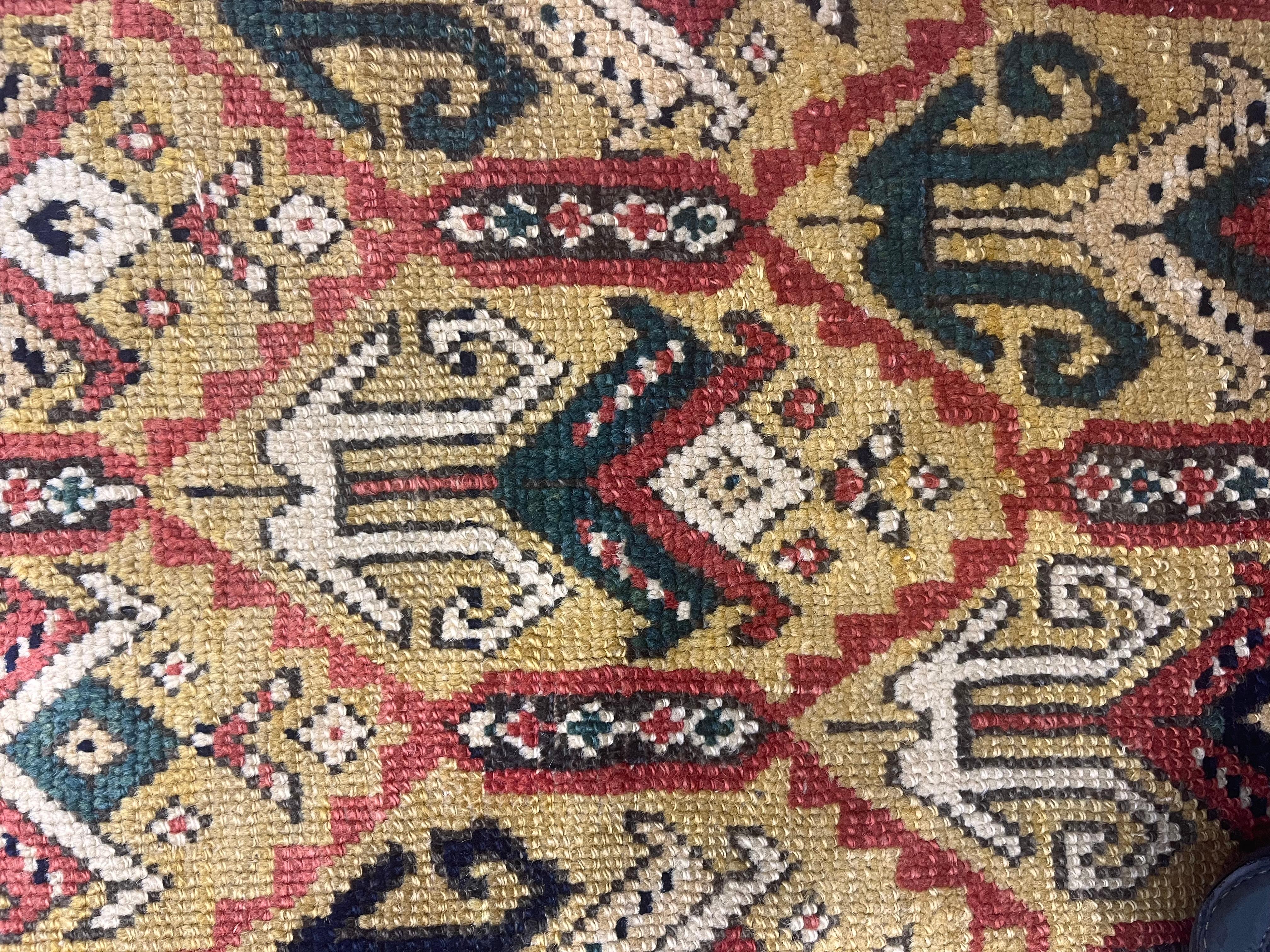 Alfombra antigua Kazak Ganjeh 4'1
