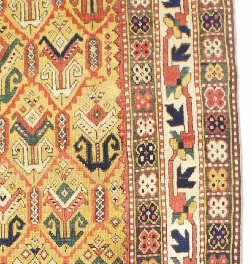 Alfombra antigua Kazak Ganjeh 4'1