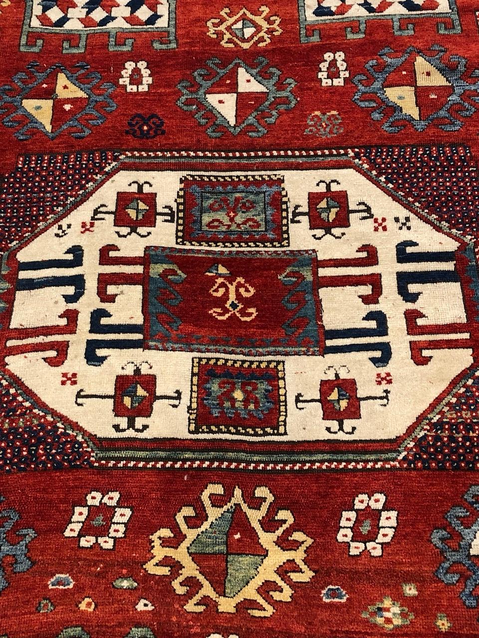 Tapis ancien Kazak Karachov, fin du 19e siècle Bon état - En vente à Santa Barbara, CA