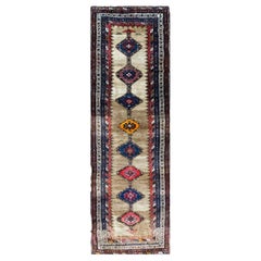 Antique Kazak/ Kurdish Runner, 3'2" × 10'11"