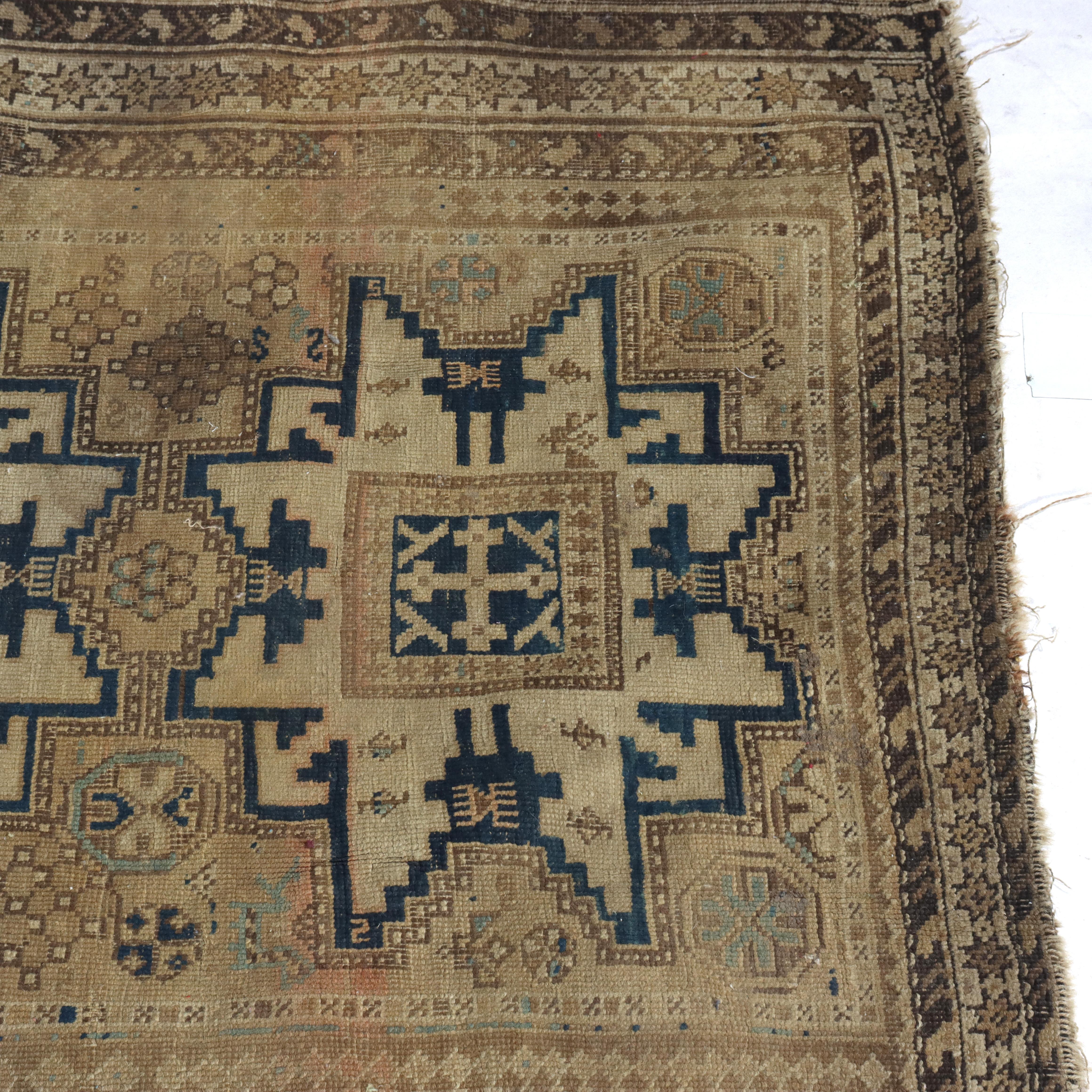 Antico tappeto orientale Kazak Lesghi Star C1910 In condizioni buone in vendita a Big Flats, NY