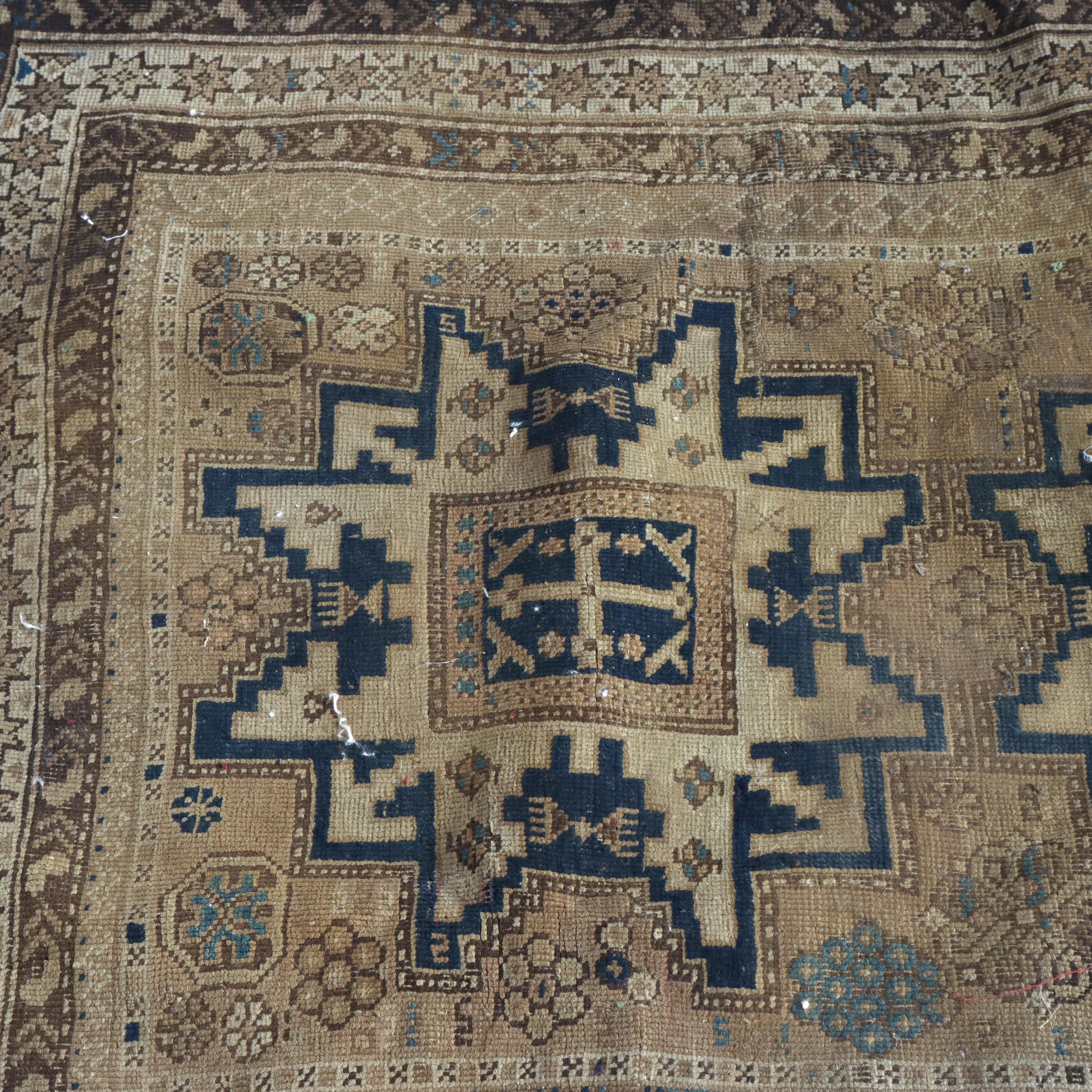 Lana Antico tappeto orientale Kazak Lesghi Star C1910 in vendita
