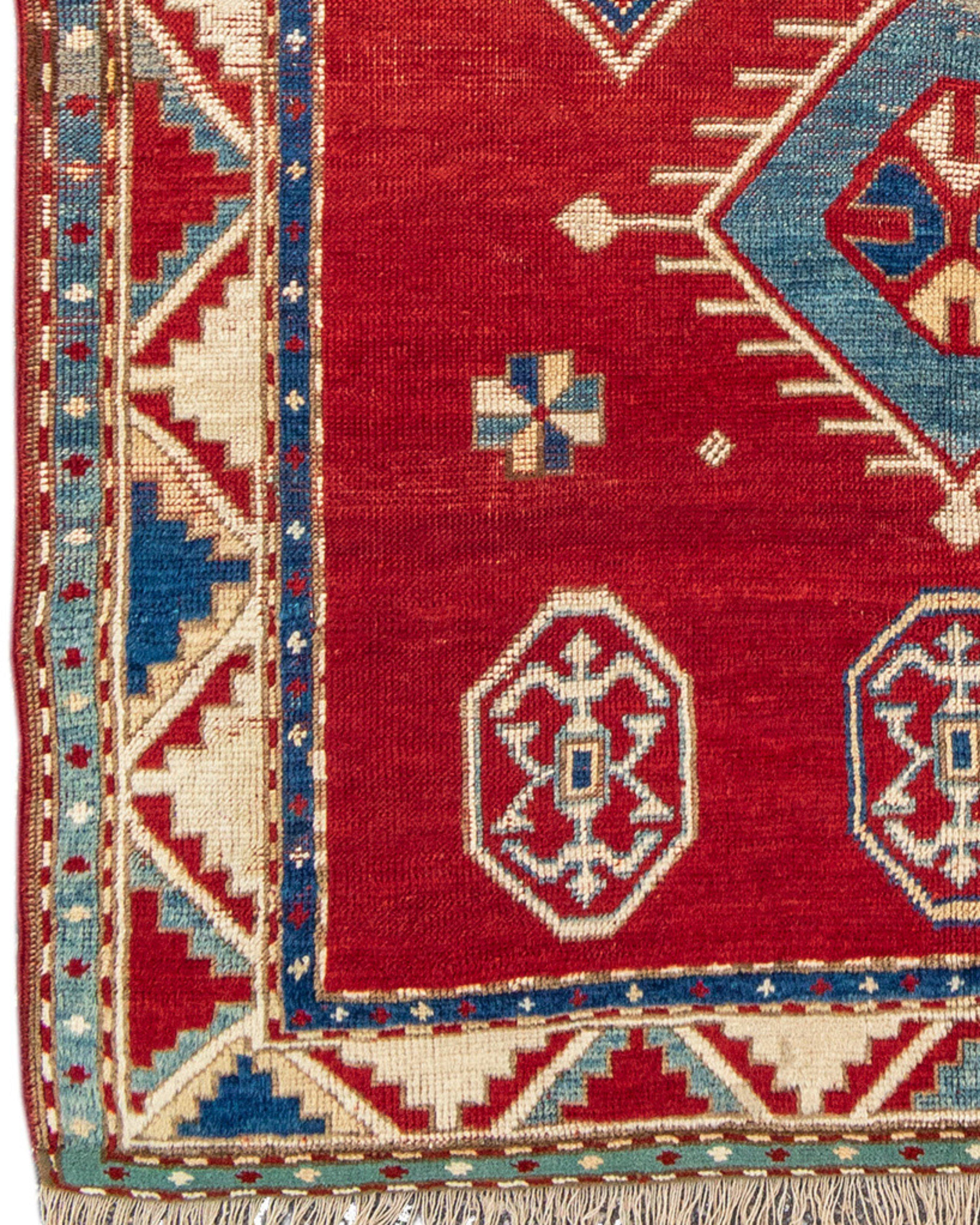 Hand-Woven Antique Kazak Prayer Rug, 19th Century For Sale