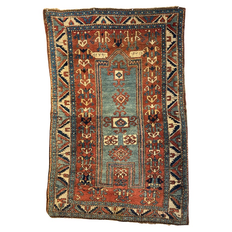Antique Kazak Prayer Rug For Sale at 1stDibs
