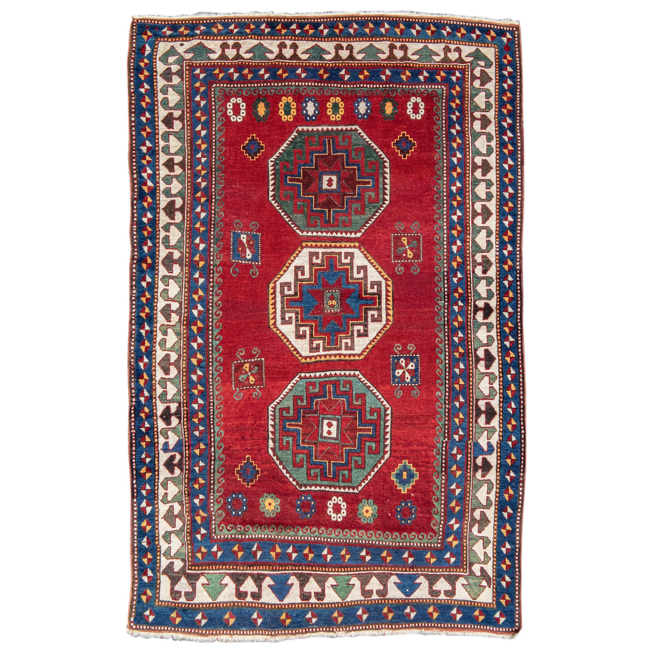 Tapis Kazak antique, 19e siècle
