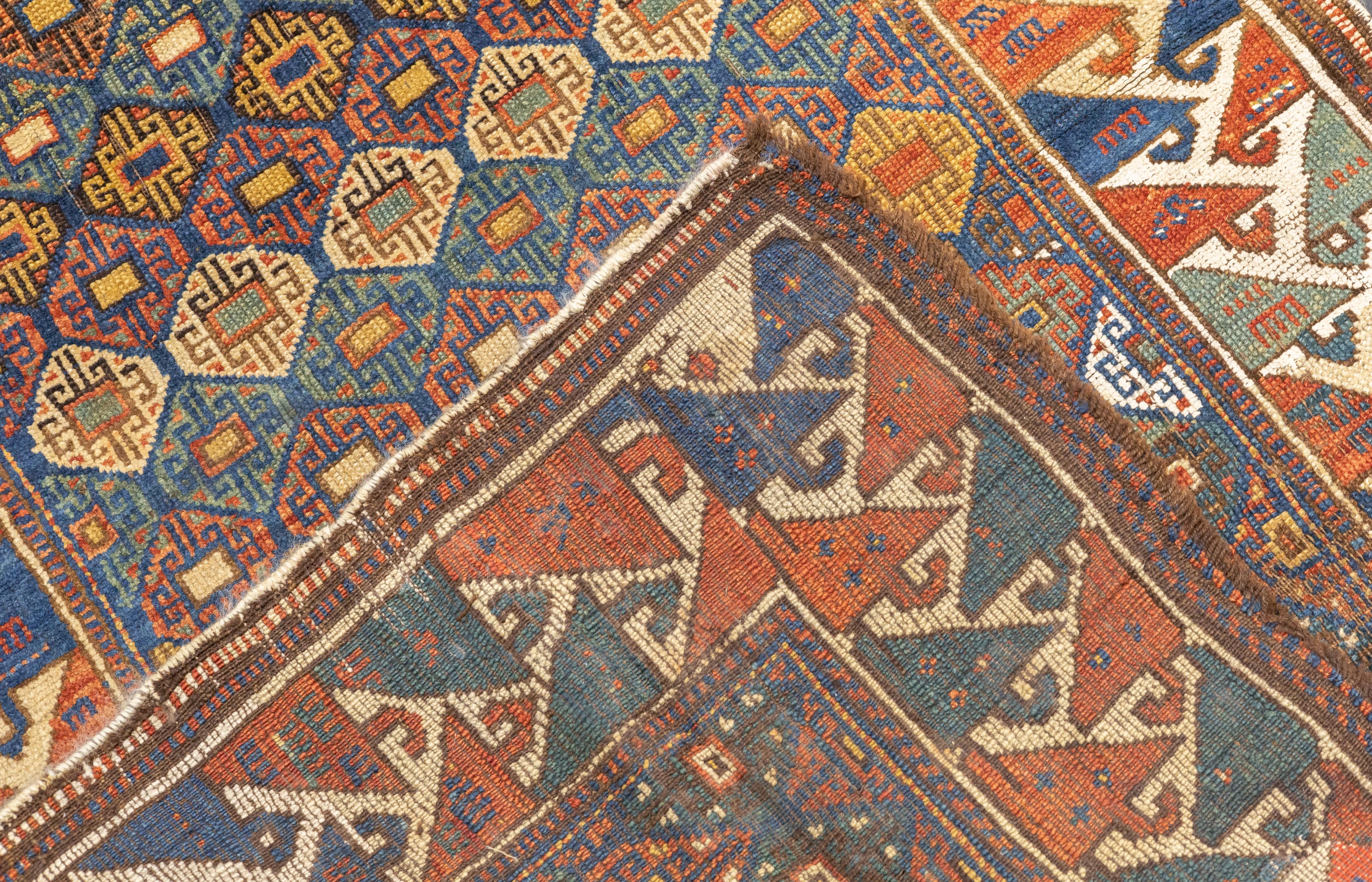 Antique Kazak Rug 3'1'' x 4'3'' For Sale 4
