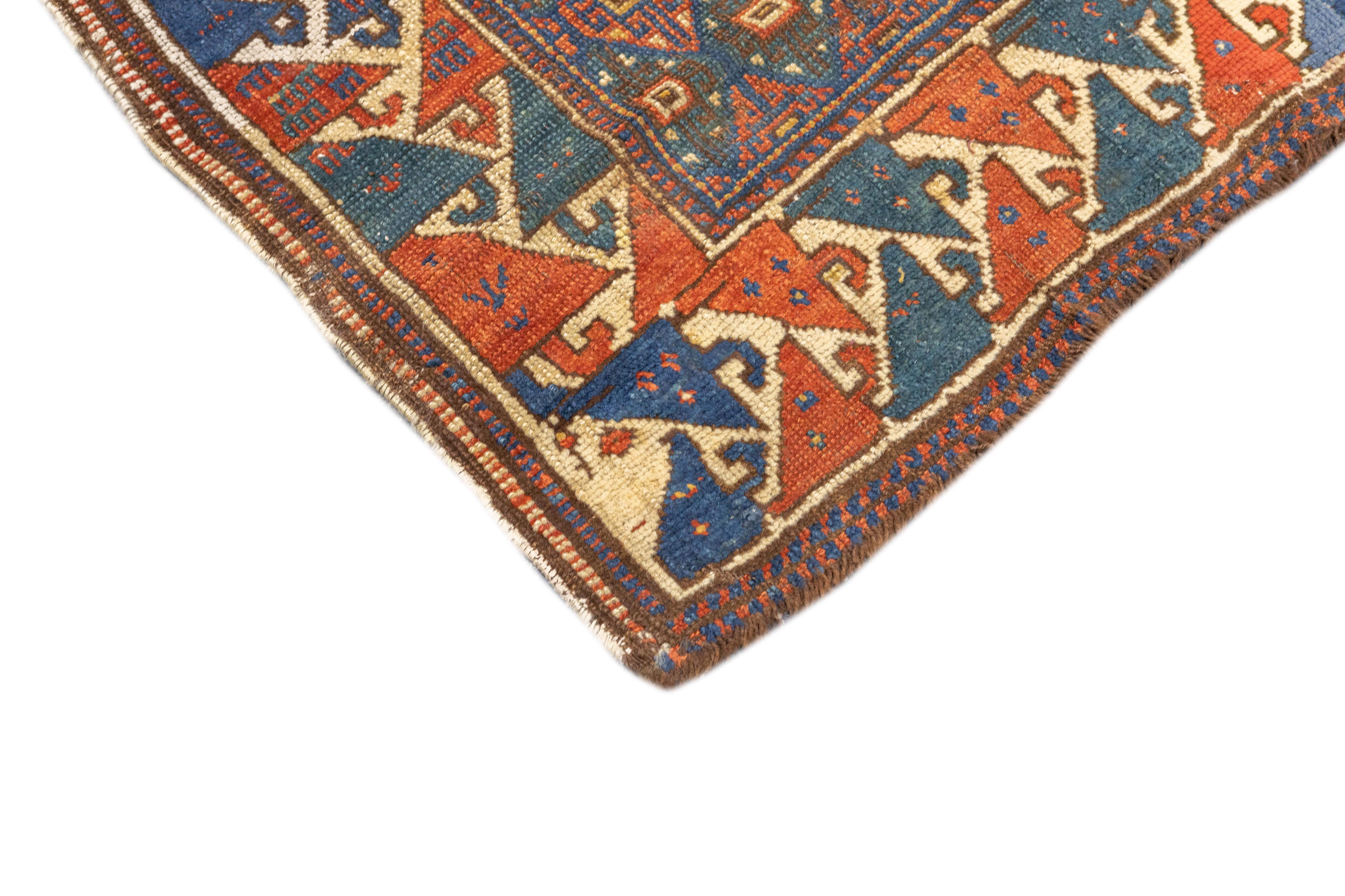 Caucasian Antique Kazak Rug 3'1'' x 4'3'' For Sale