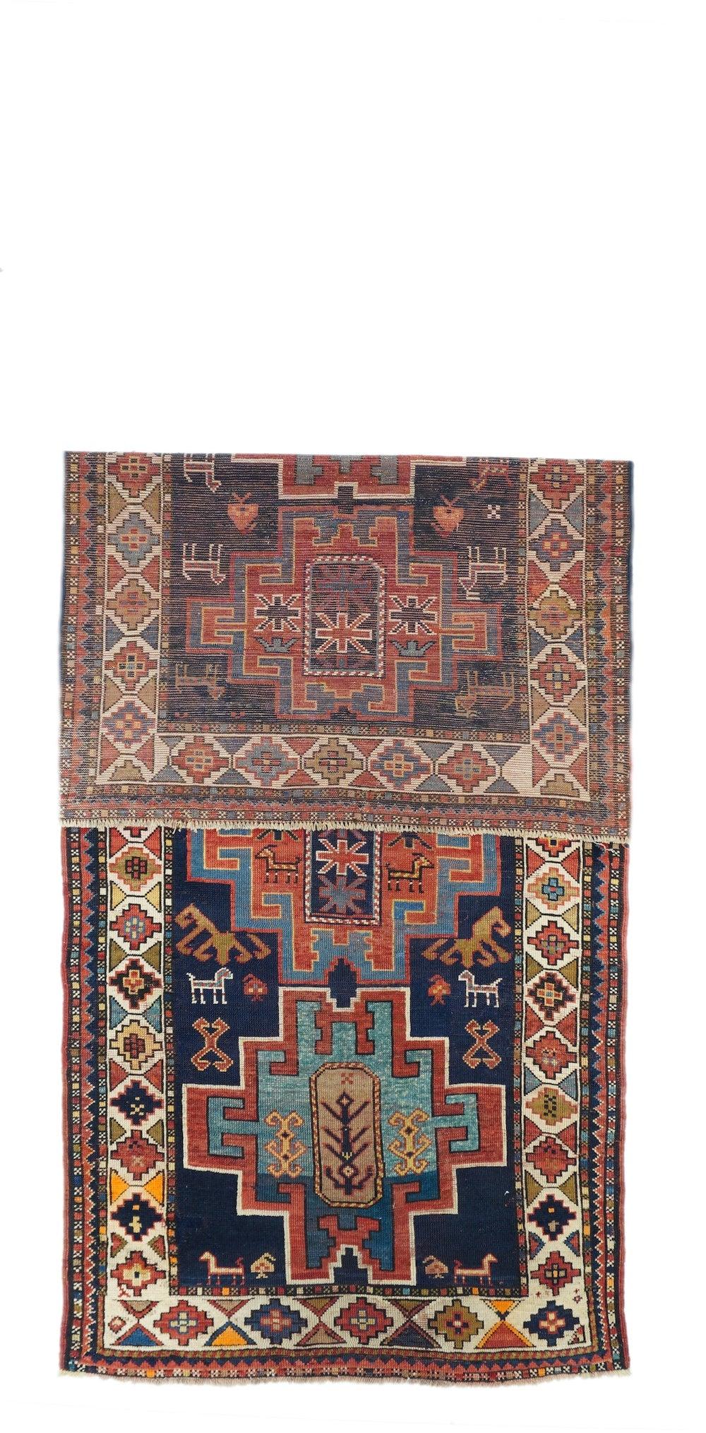 Tapis Kazak antique 3'10'' x 9'5''.