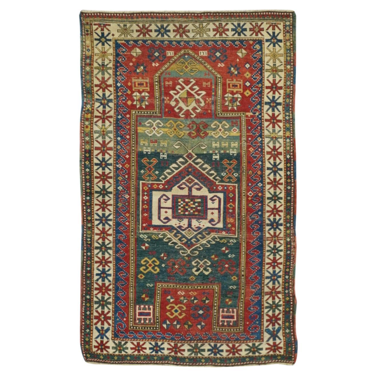 Antiker Kazak-Teppich 3'4'' x 5'2''