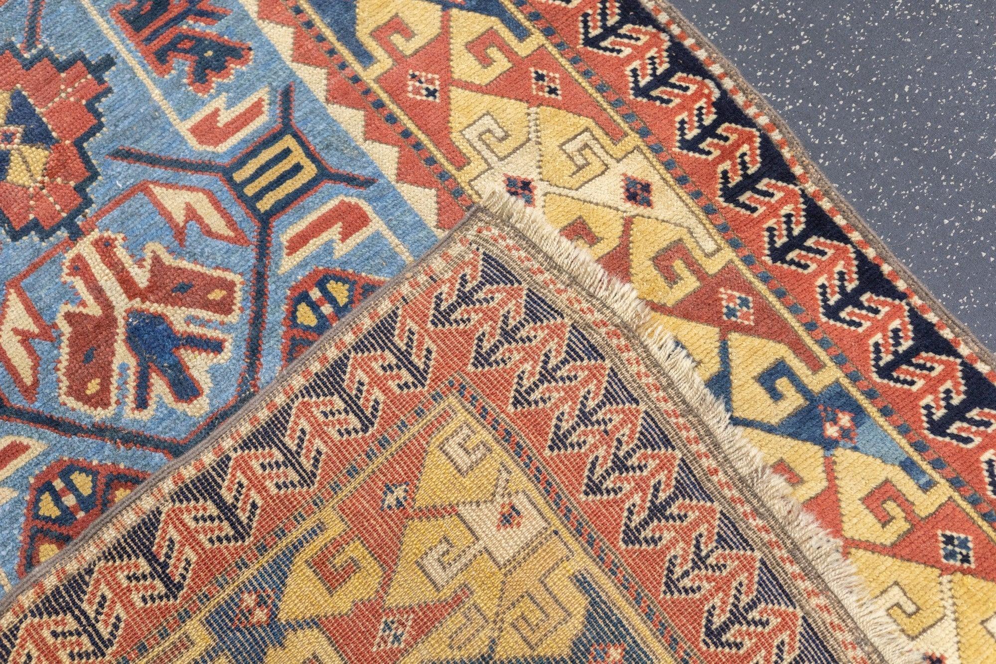Tapis Kazak ancien 3'5'' x 5'2'' en vente 7