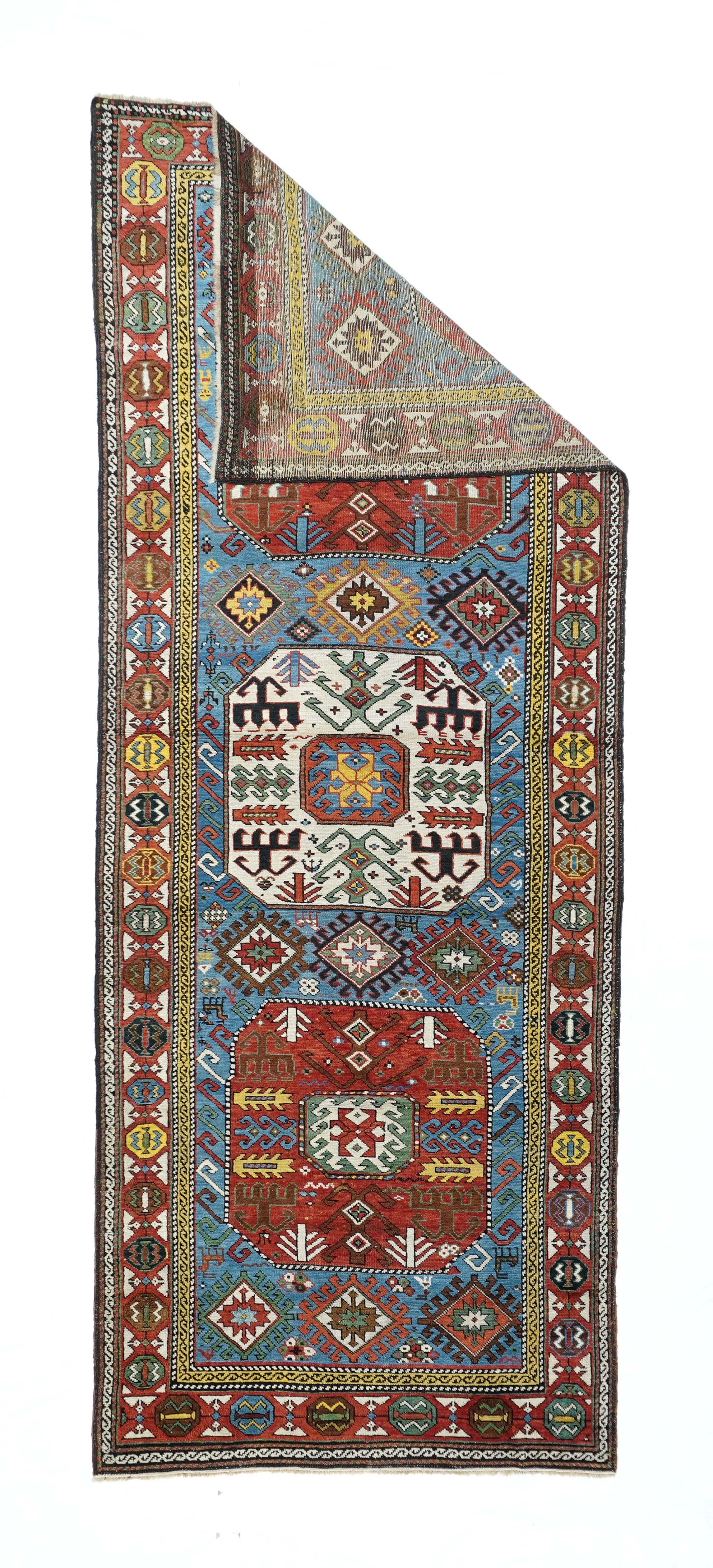 Antique Kazak Rug 3'6'' x 9'10''.