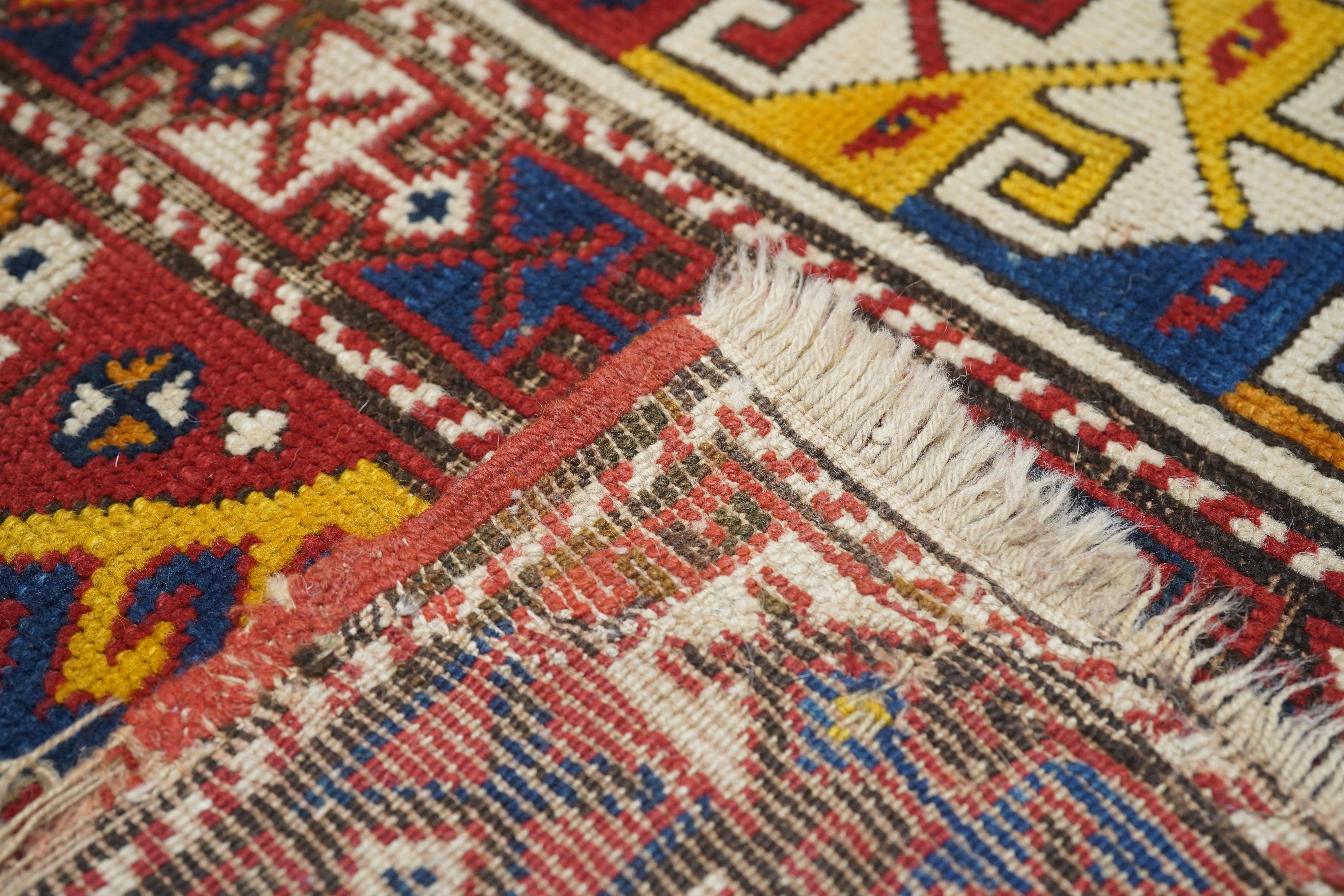 Antique Kazak Rug 3'7'' x 5'10'' For Sale 4