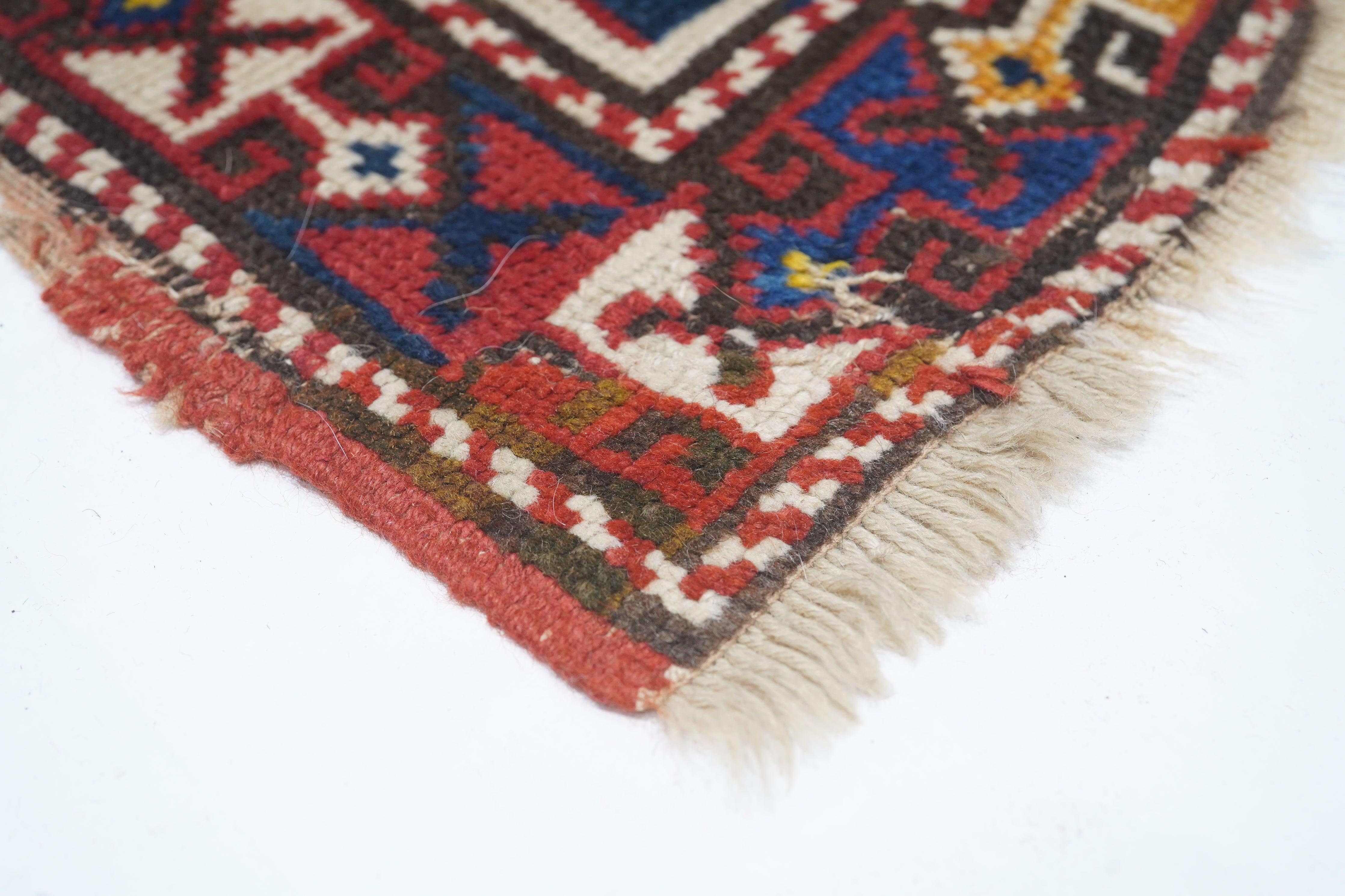 Caucasian Antique Kazak Rug 3'7'' x 5'10'' For Sale