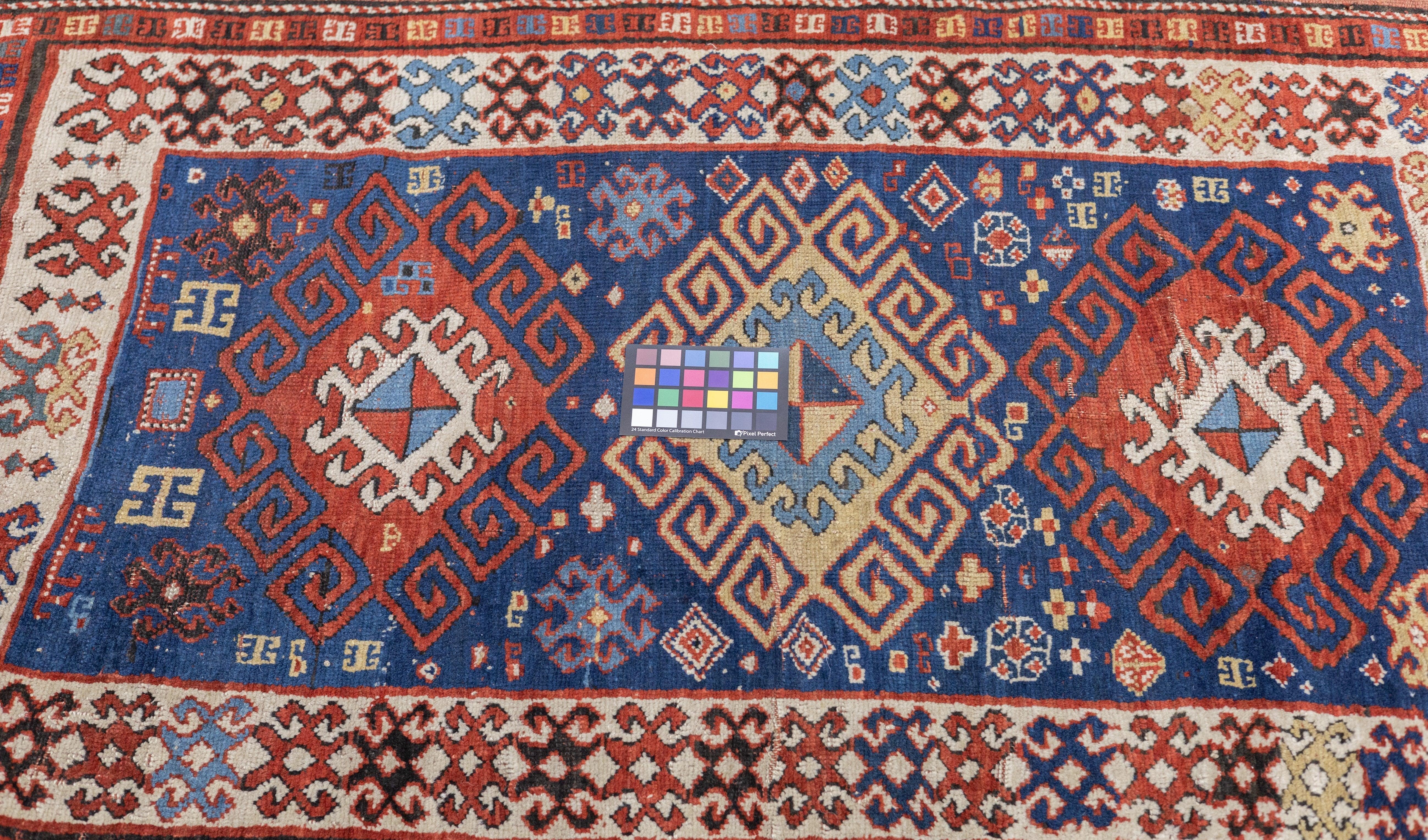 Antique Kazak Rug 3'7'' x 5'6'' For Sale 2