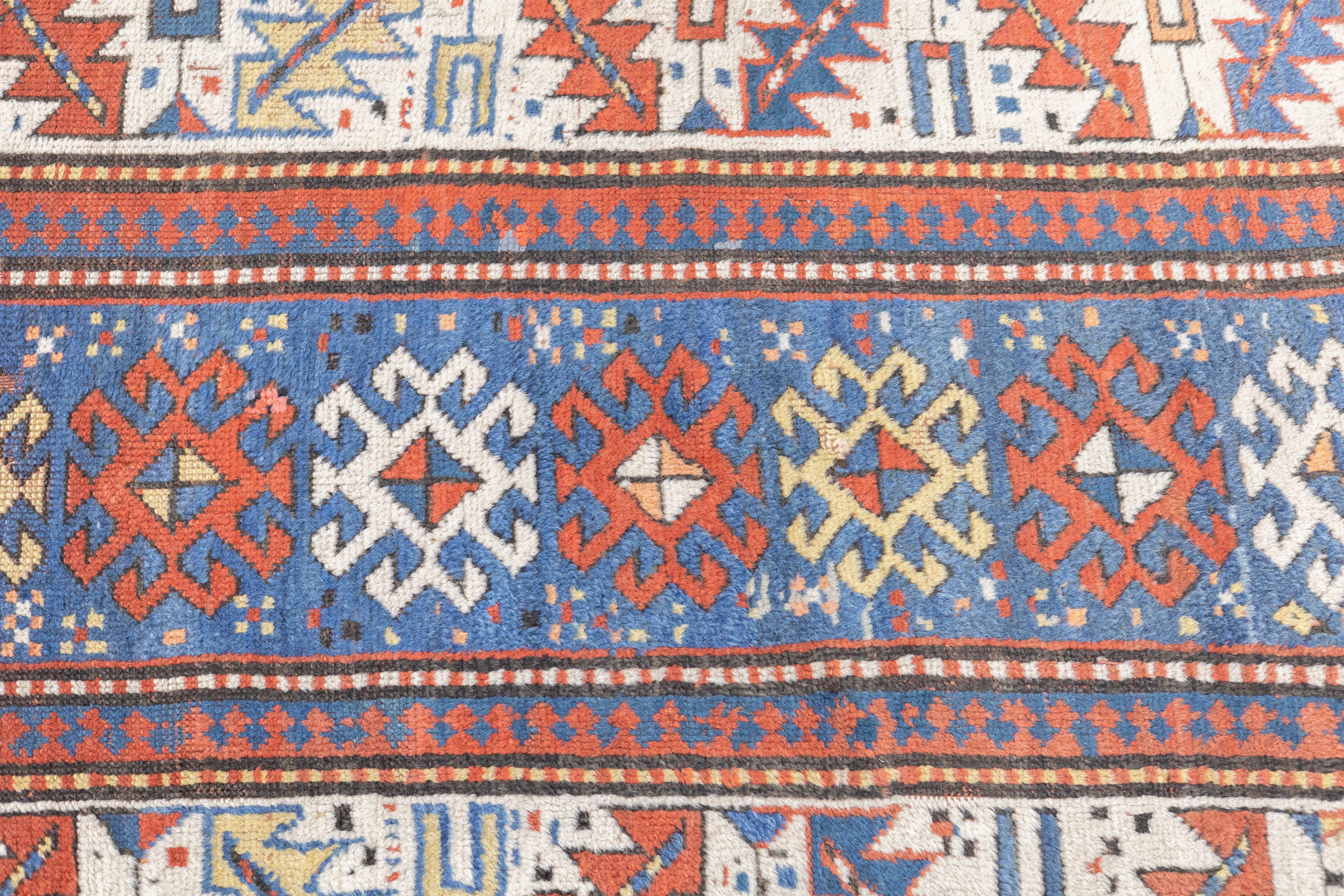 Antique Kazak Rug 3'7'' x 6'9'' For Sale 3