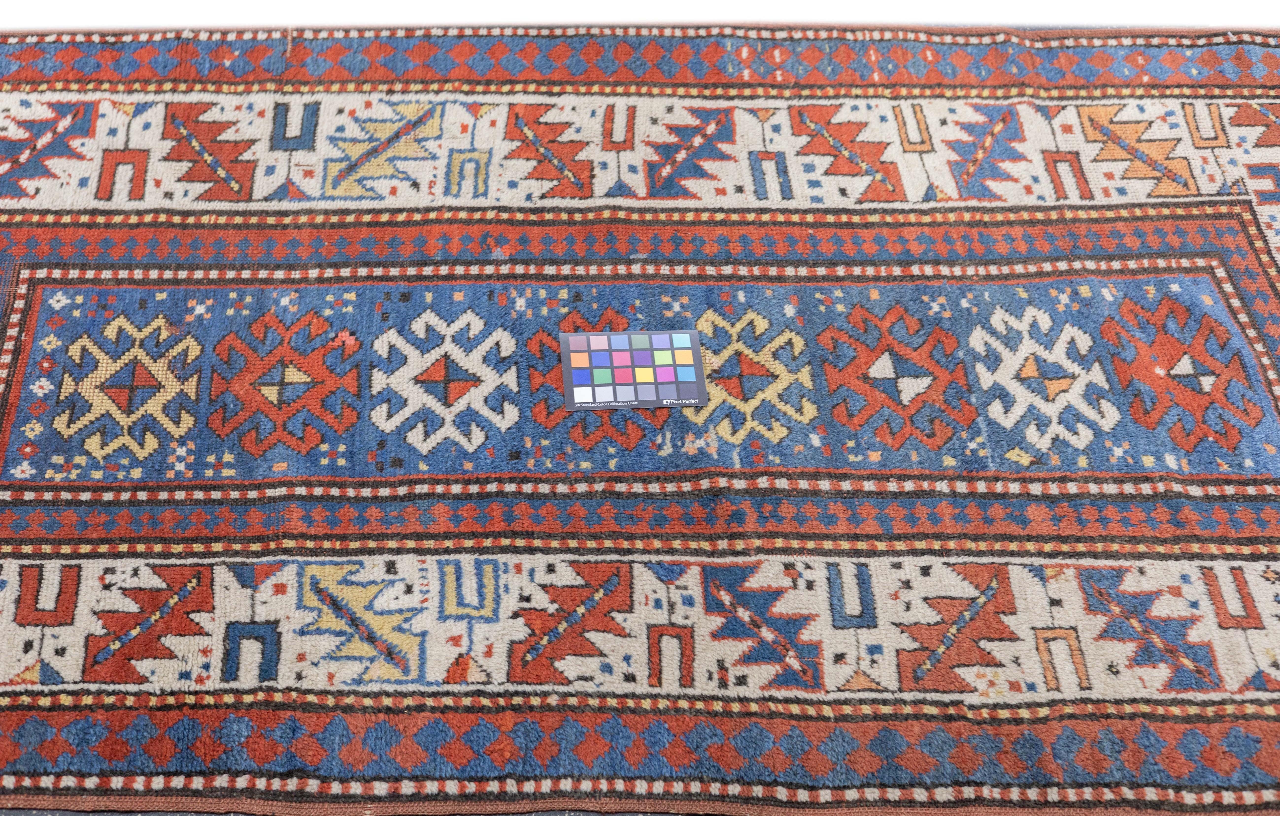 Antique Kazak Rug 3'7'' x 6'9'' For Sale 4