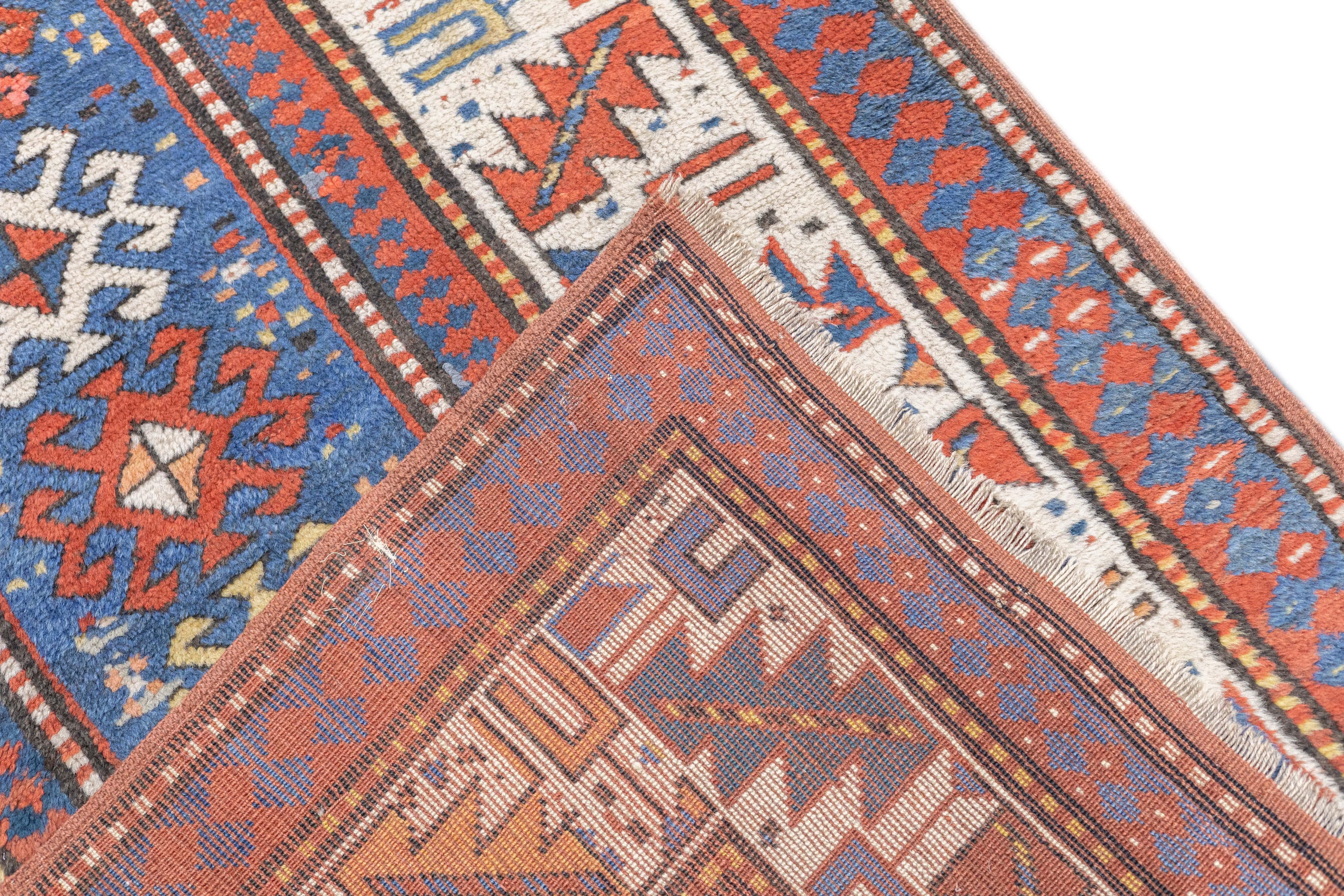 Antique Kazak Rug 3'7'' x 6'9'' For Sale 5