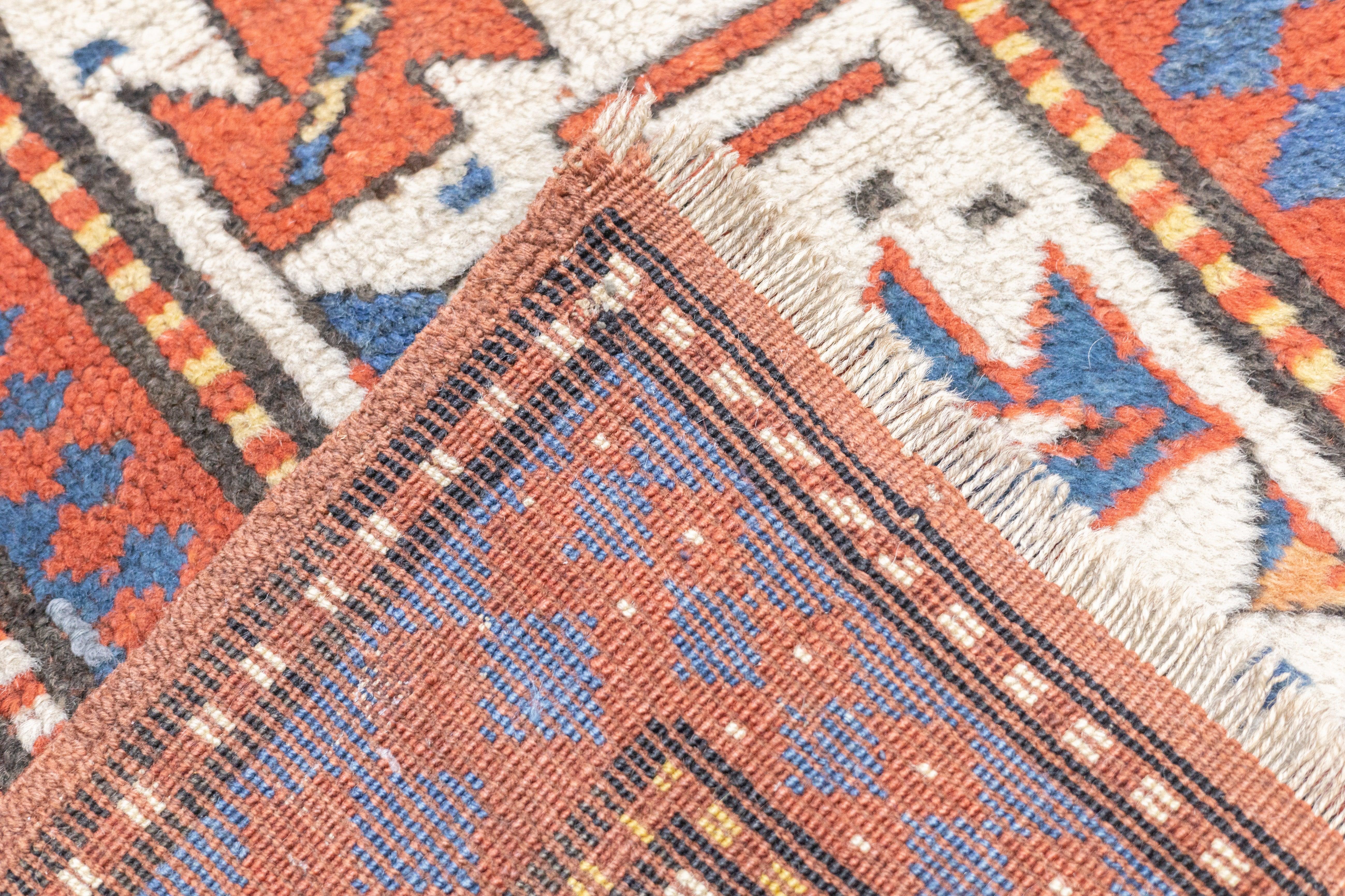 Antique Kazak Rug 3'7'' x 6'9'' For Sale 6