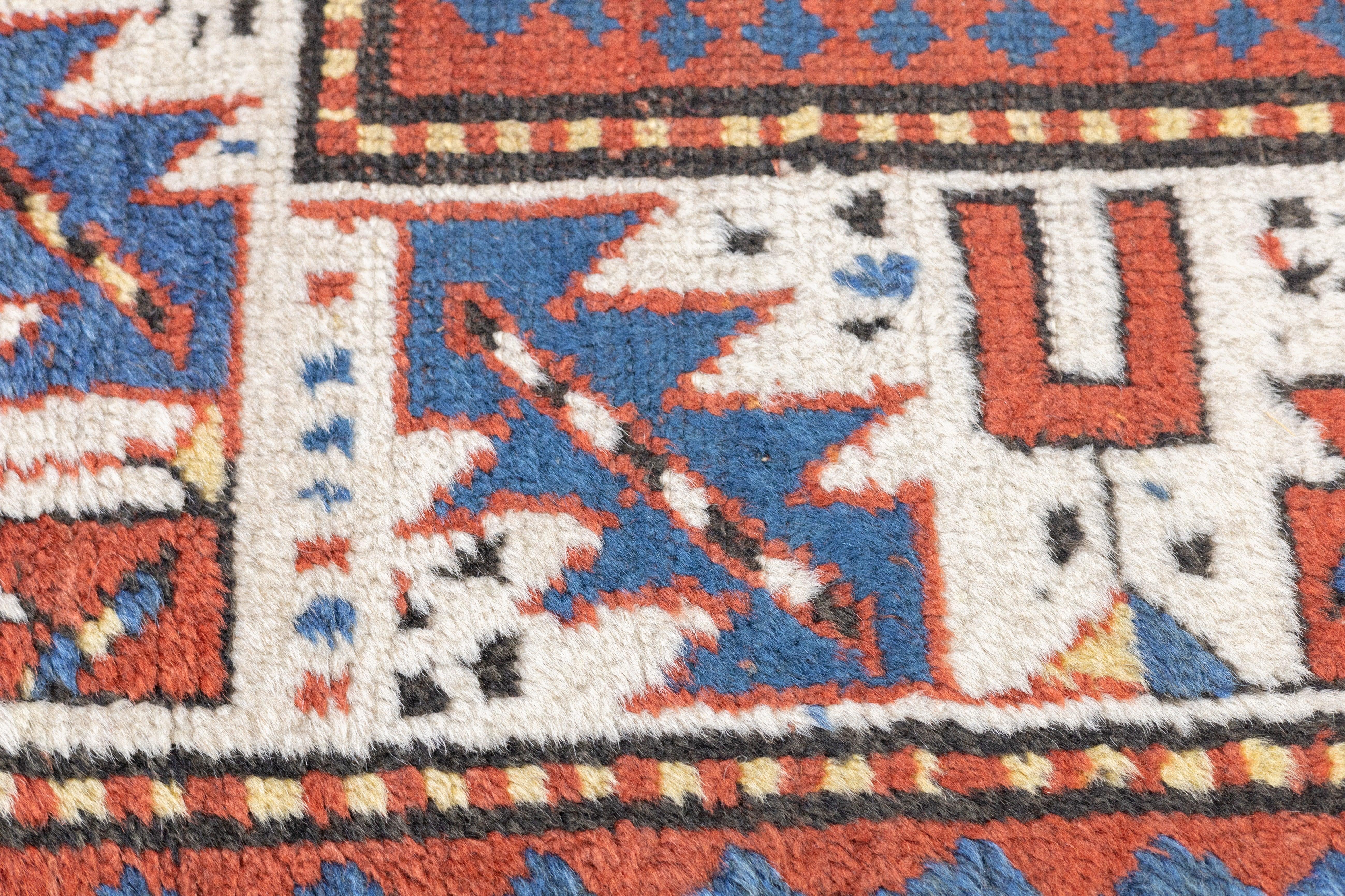Antique Kazak Rug 3'7'' x 6'9'' For Sale 1