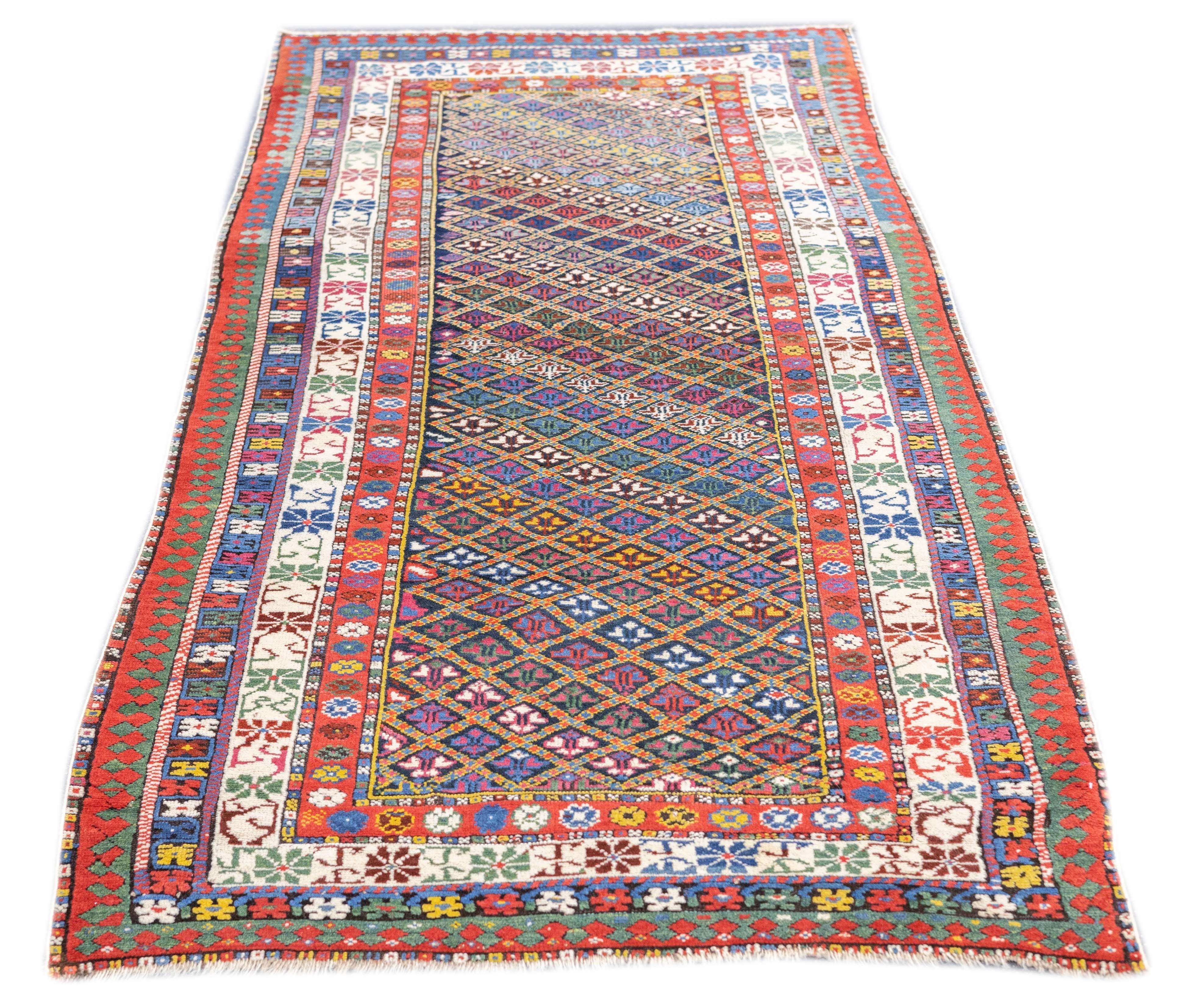 Antique Kazak Rug 3'7'' x 7'7'' For Sale 2