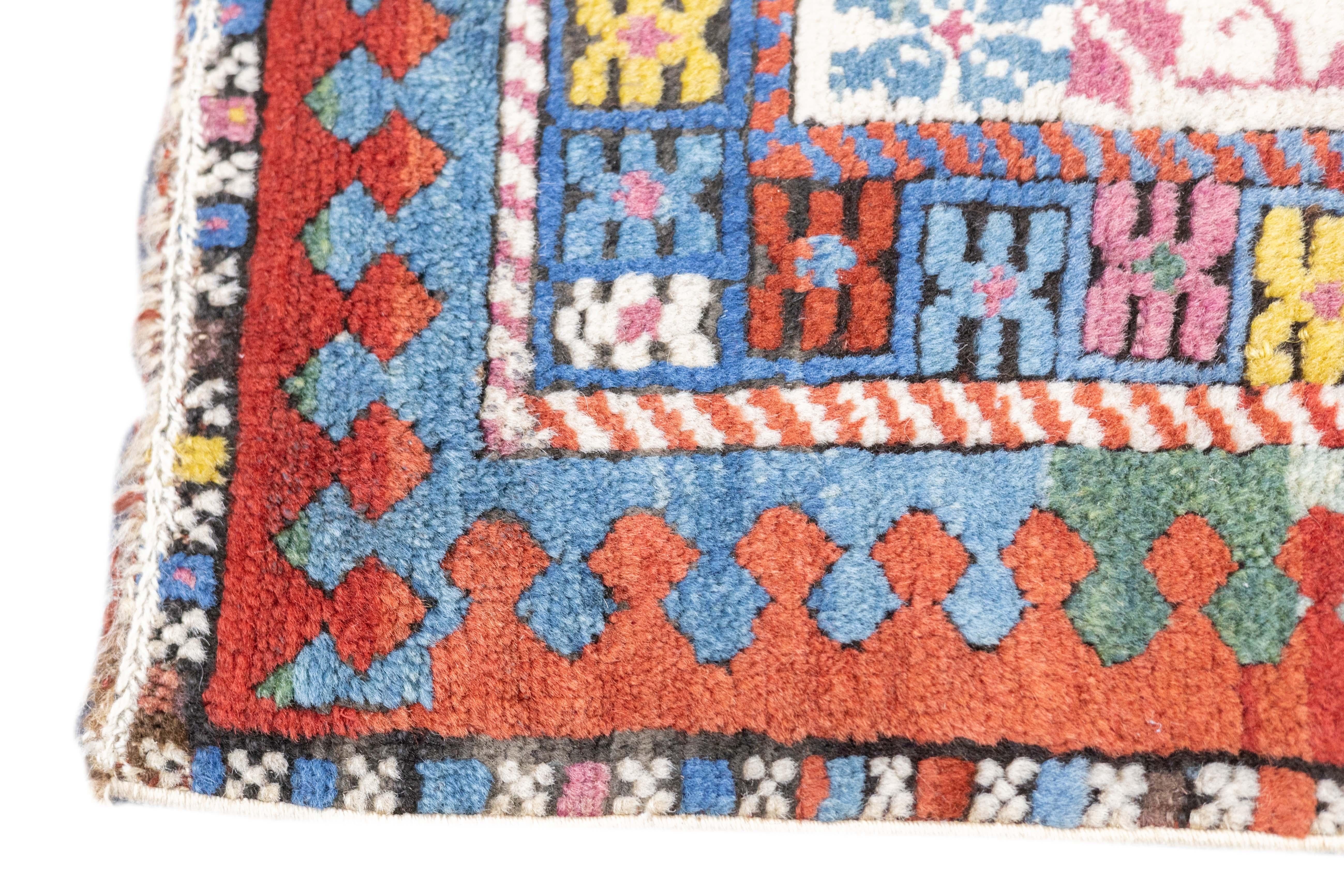 Hand-Knotted Antique Kazak Rug 3'7'' x 7'7'' For Sale