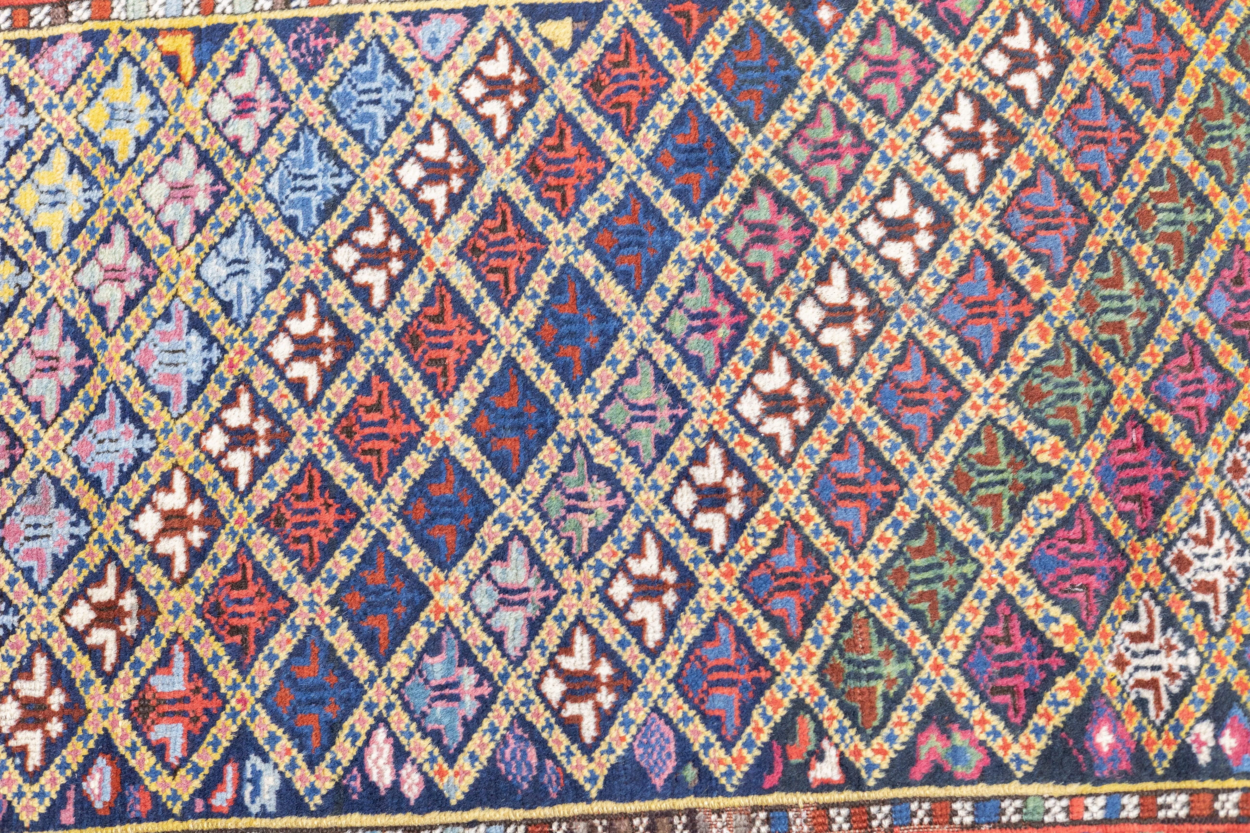 Antique Kazak Rug 3'7'' x 7'7'' For Sale 1