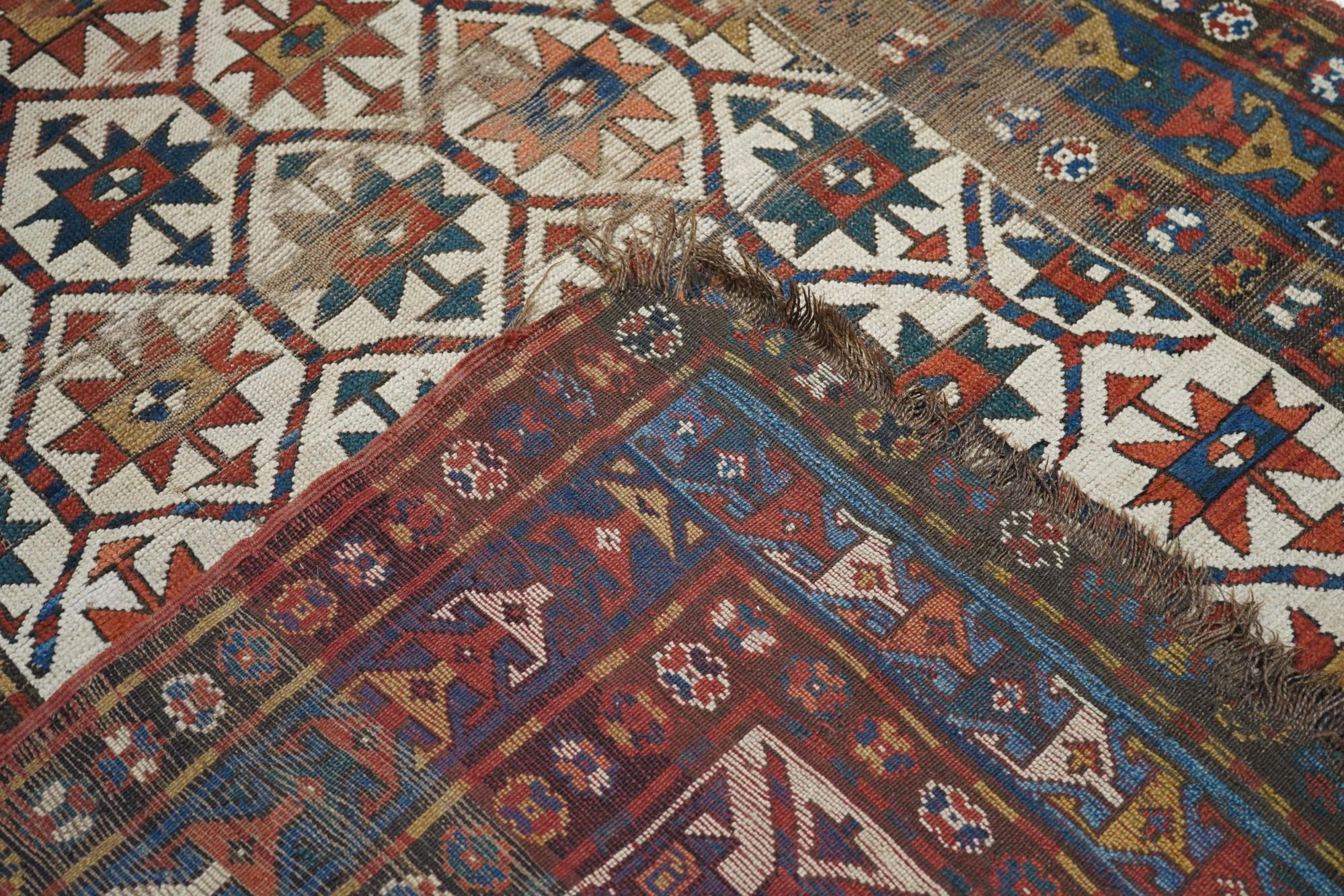 Antique Kazak Rug For Sale 6