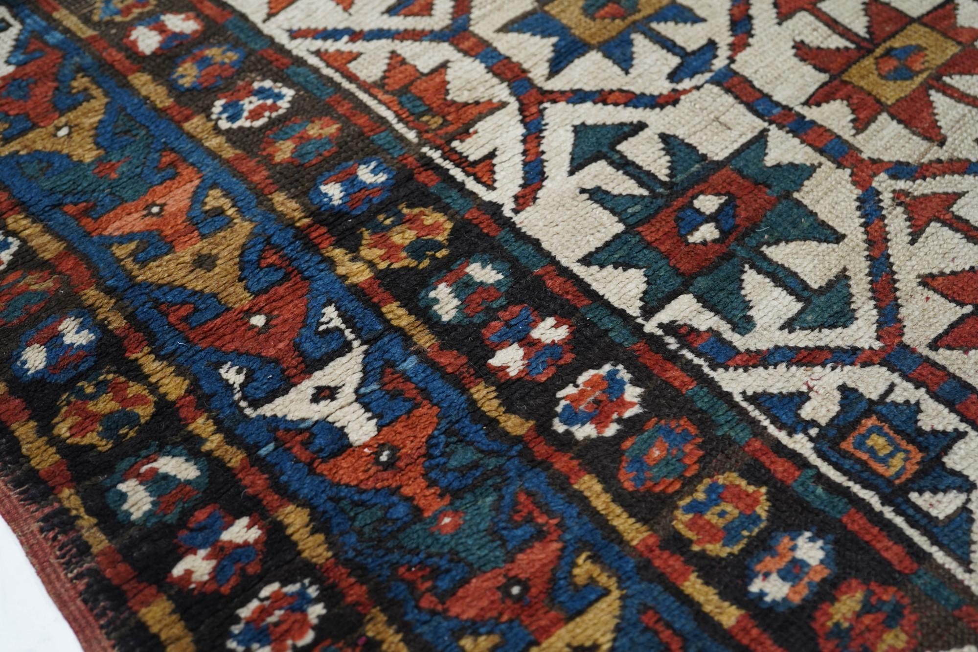 Late 19th Century Antique Kazak Rug For Sale