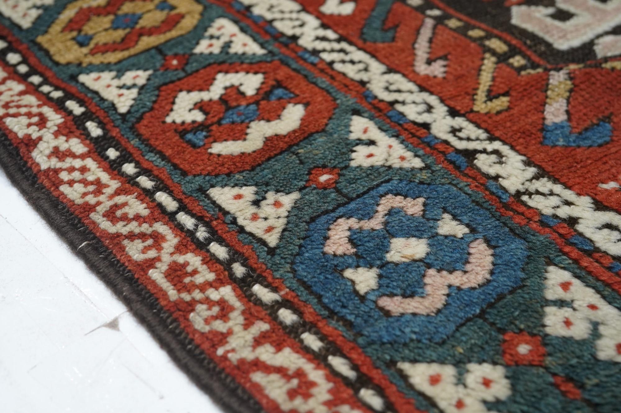 Late 19th Century Antique Kazak Rug For Sale