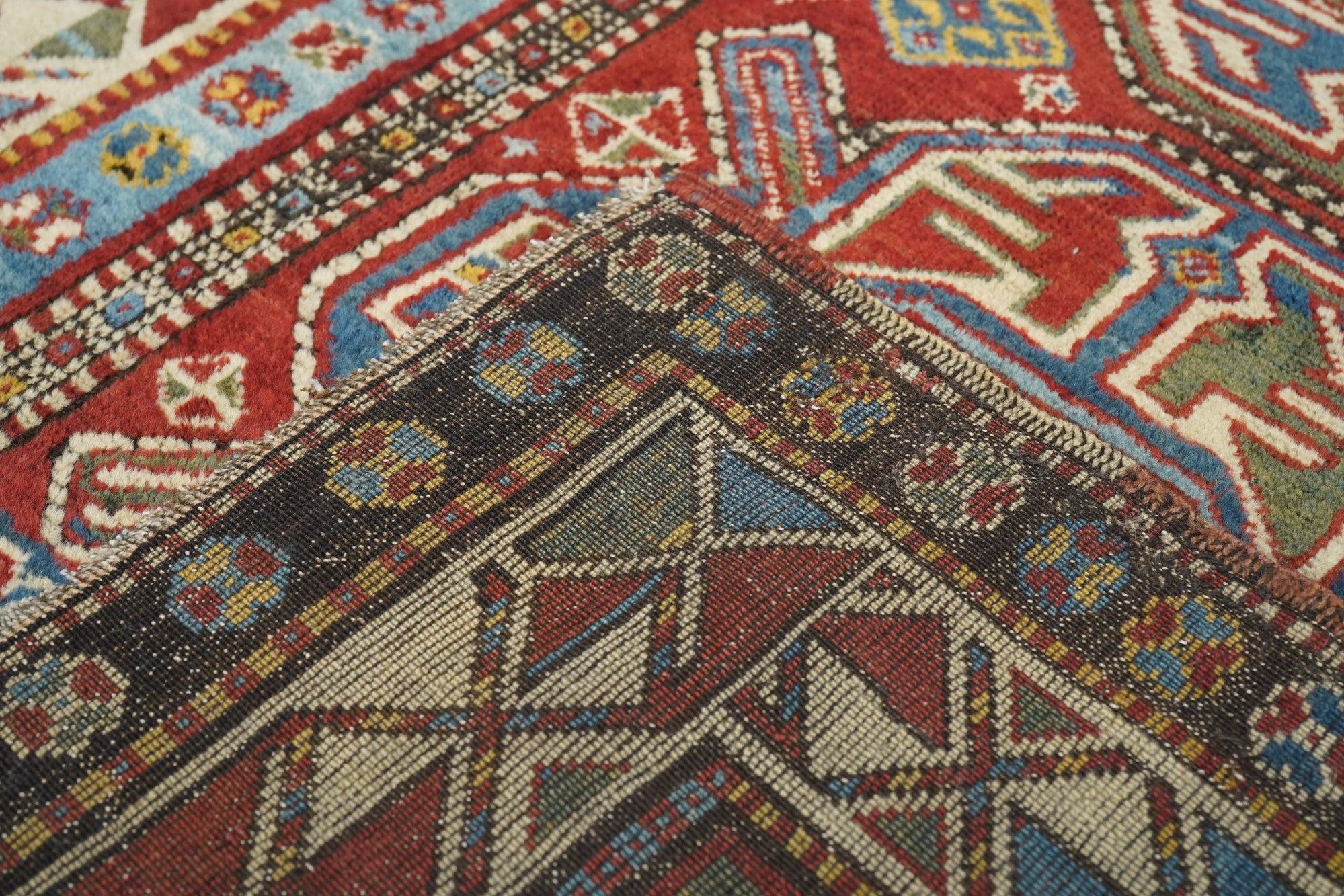 Antique Kazak Rug 4'0'' x 5'10'' For Sale 3