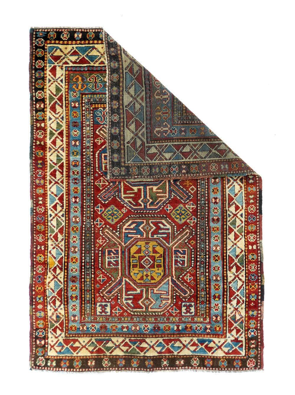 Antique Kazak Rug 4'0'' x 5'10''.