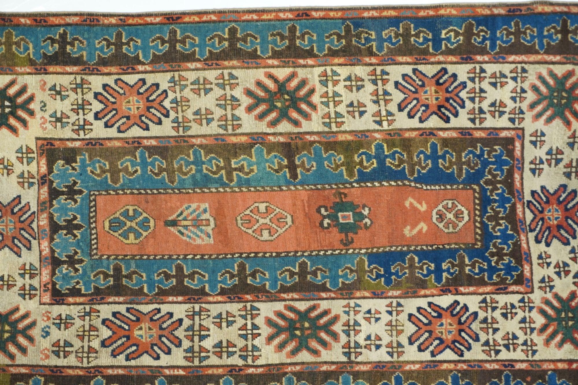 Alfombra Kazak Antigua 4'0'' x 6'8'' Caucásico en venta