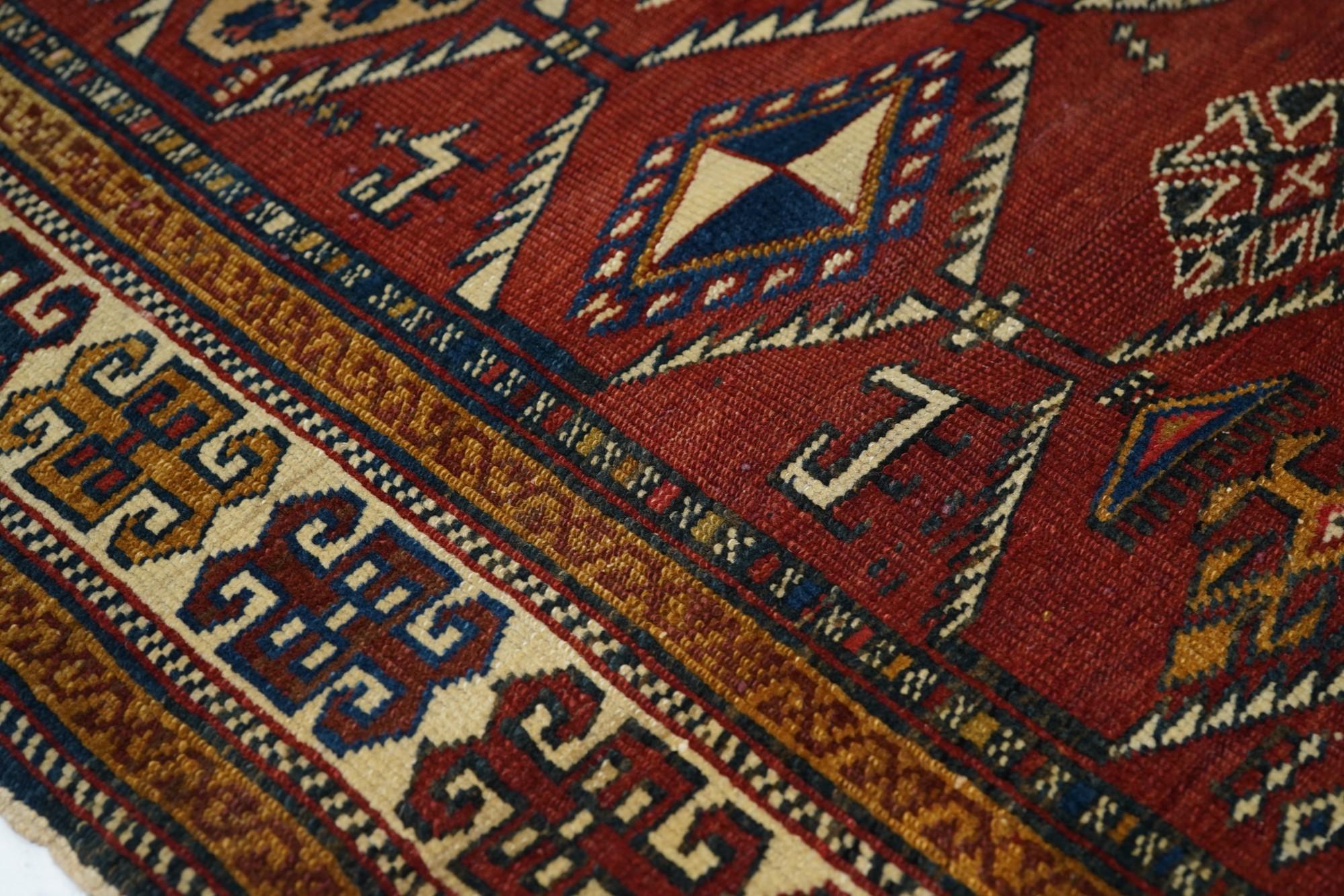 Early 20th Century Antique Kazak Rug For Sale