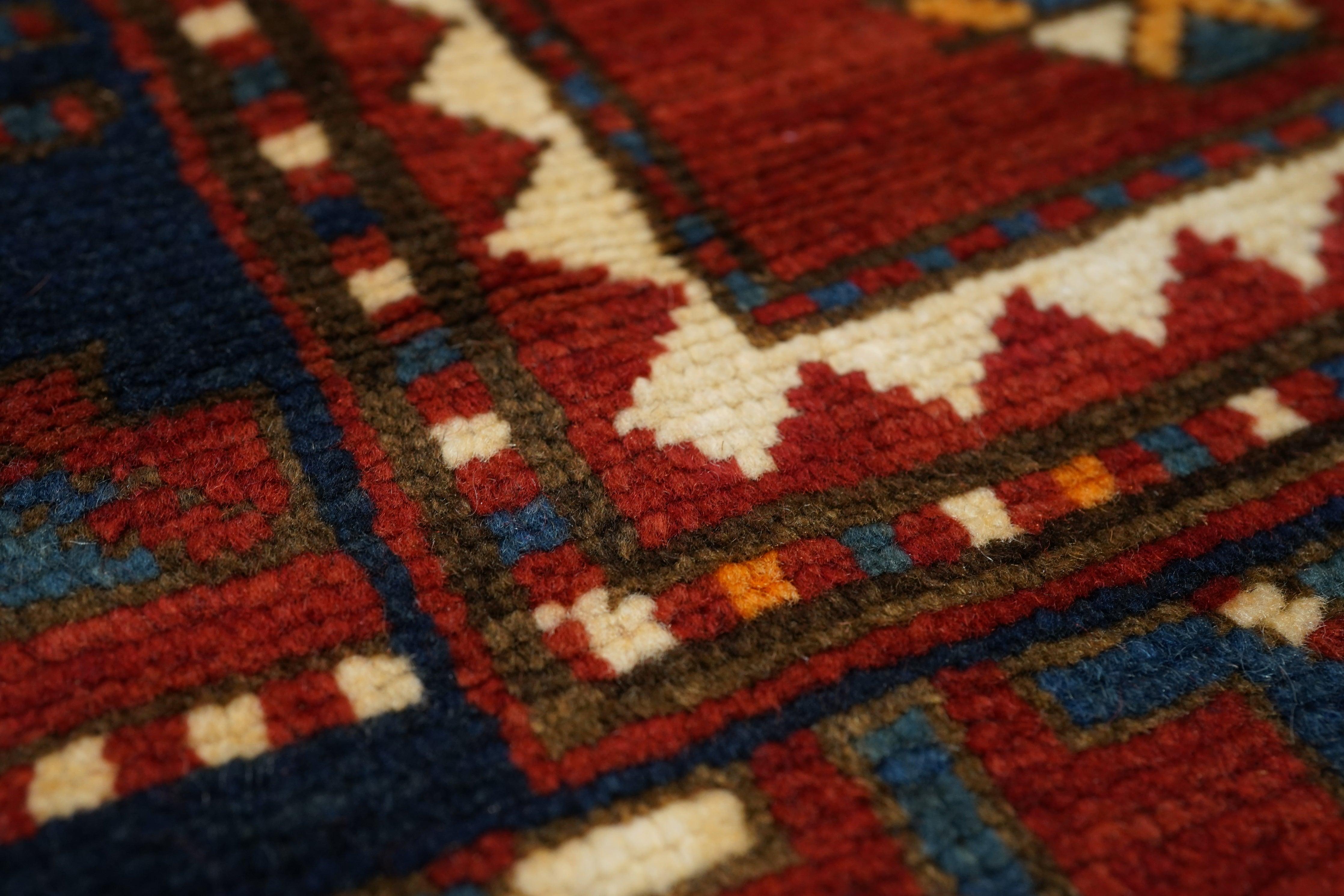 Antique Kazak Rug 4'11'' x 7'1'' In Good Condition For Sale In New York, NY